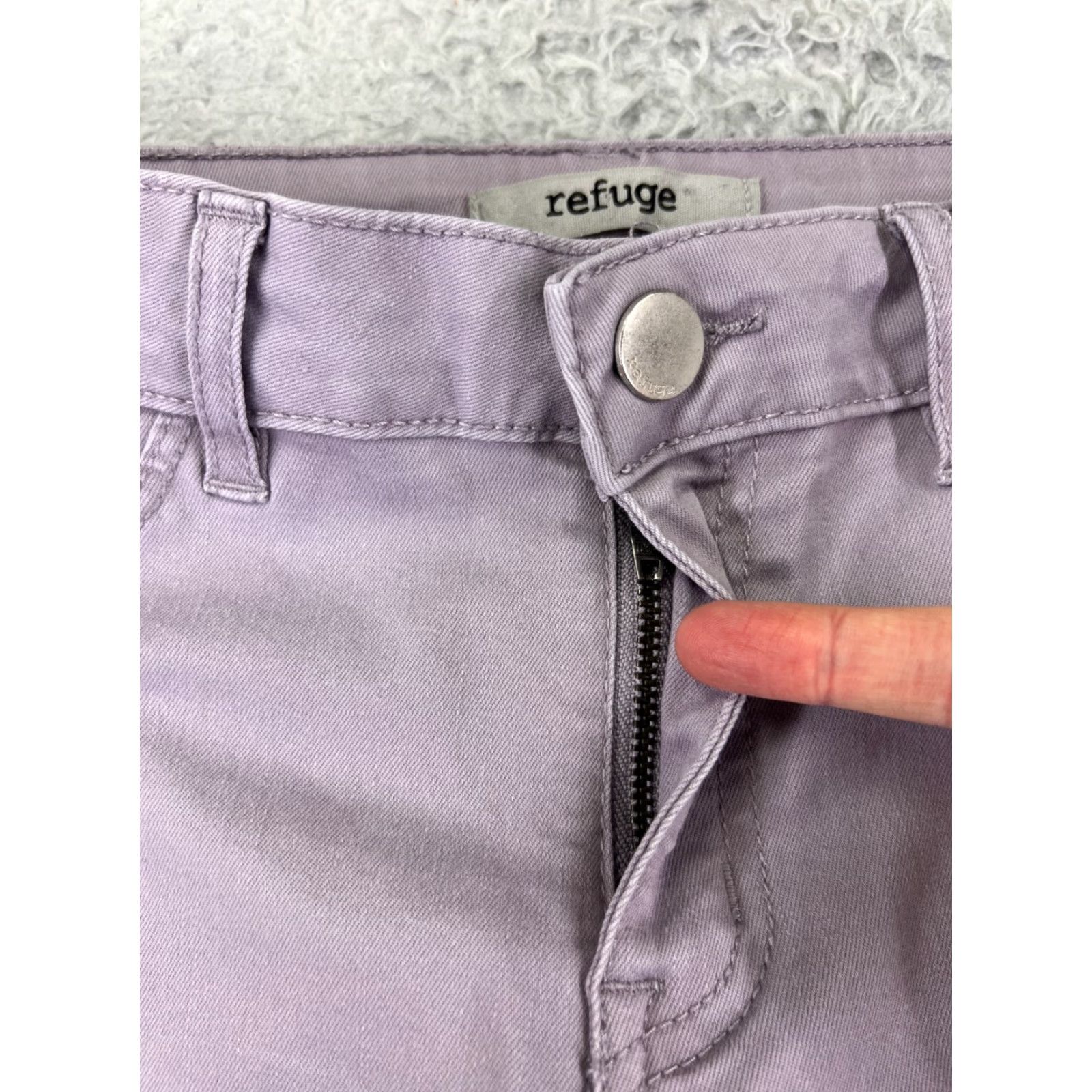 Vintage Refuge Jeans Womens 6 Purple Denim Skinny Low Rise 27x27 Cotton Blend 5-Pocket Embroidered Stretch Size 28" / US 6 / IT 42 - 5 Thumbnail