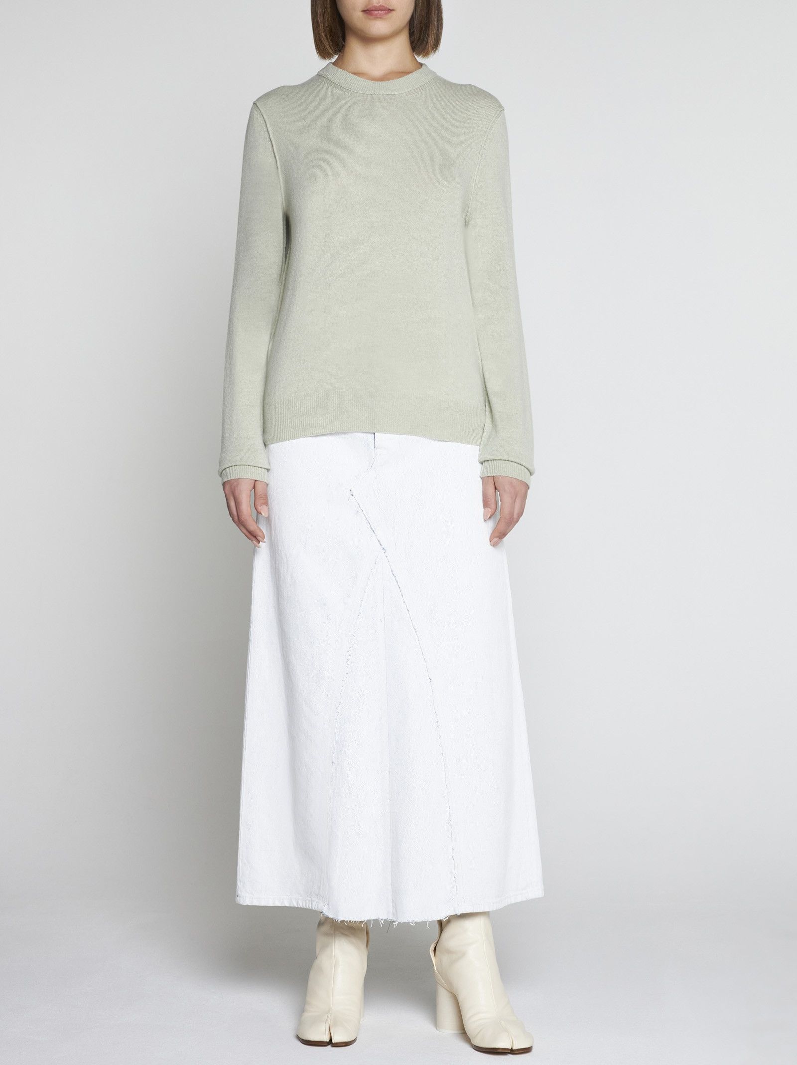 Maison Margiela o1y0625 Cashmere Blend Sweater in Light Green Size XS / US 0-2 / IT 36-38 - 3 Thumbnail