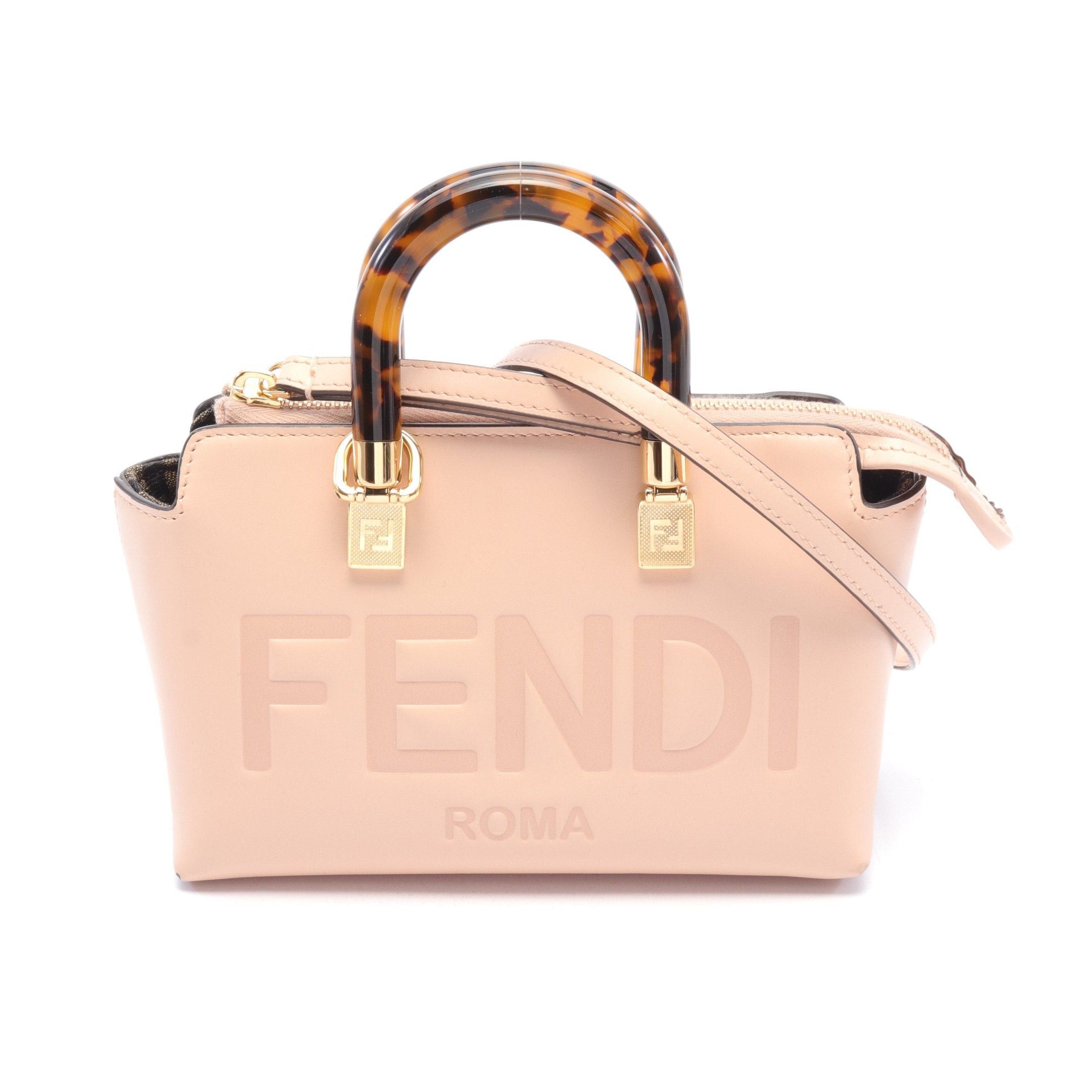 Fendi By The Way Mini Handbag Leather Pink Beige