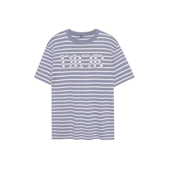 ニット/セーター Dior - Dior 22SS OVERSIZED STRIPED T-SHIRT Genuine Christian Dior 2021 Black White Striped Logo Knit