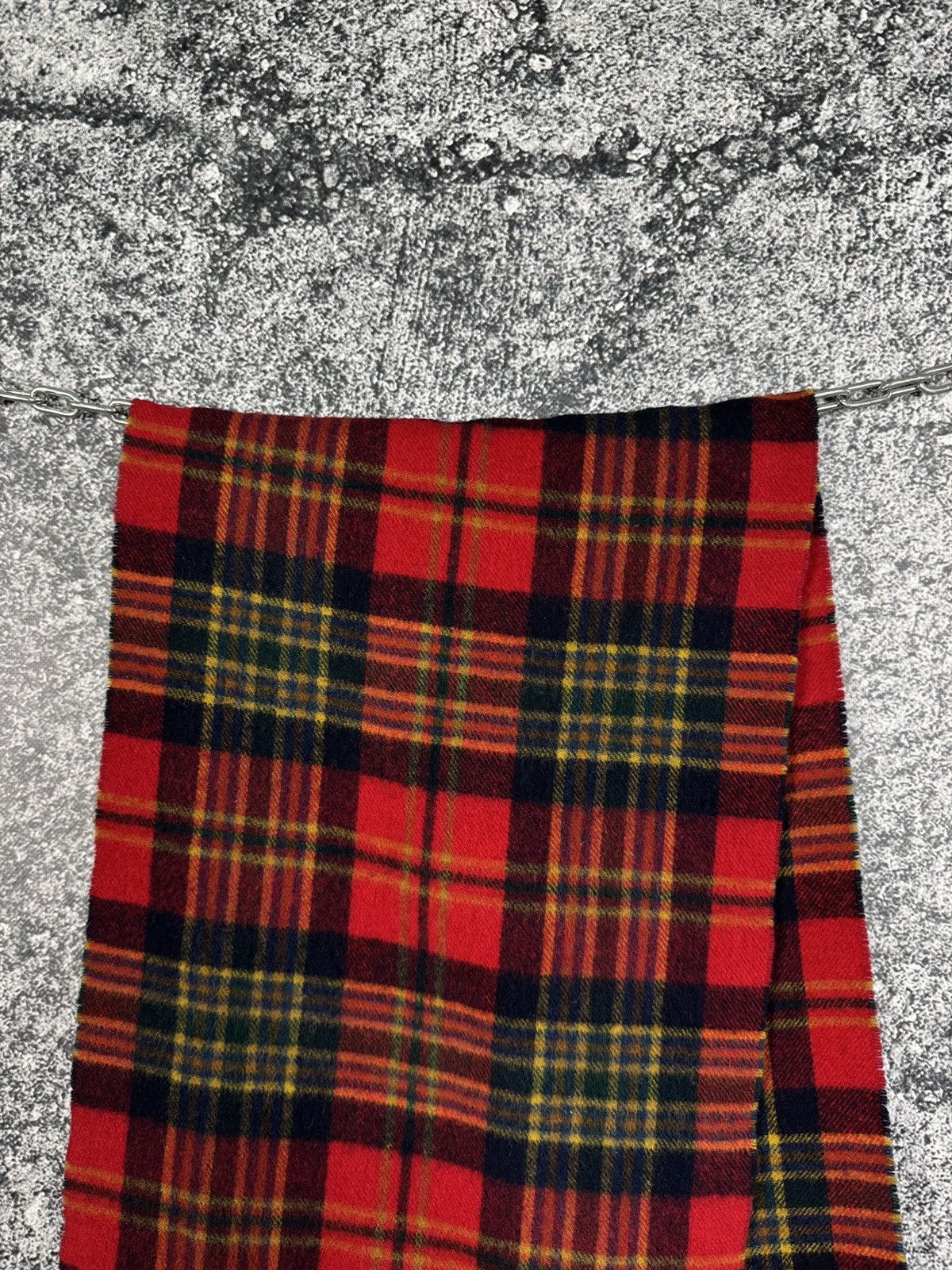 Gant GANT USA Red Tartan 100% Wool Scarf Fringe Print Vintage Size ONE SIZE - 2 Thumbnail