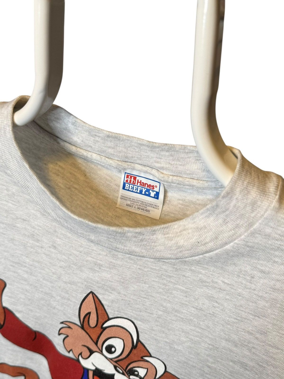 Hanes Vintage 1990s Paw Island Cartoon Character T-Shirt, Size L! Size US L / EU 52-54 / 3 - 4 Thumbnail