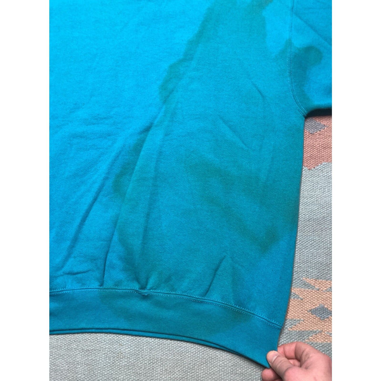Vintage VINTAGE 90s crewneck sweatshirt blank plain teal blue pullover adult XL Sweatshirt Men XL Blue 90s Pullover Mens Size US XL / EU 56 / 4 - 7 Thumbnail