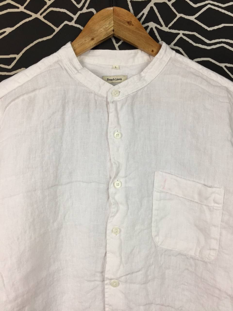 Japanese Brand Topvalu Japanese Brand French Linen Mandarin Collar Shirt Size US L / EU 52-54 / 3 - 3 Thumbnail