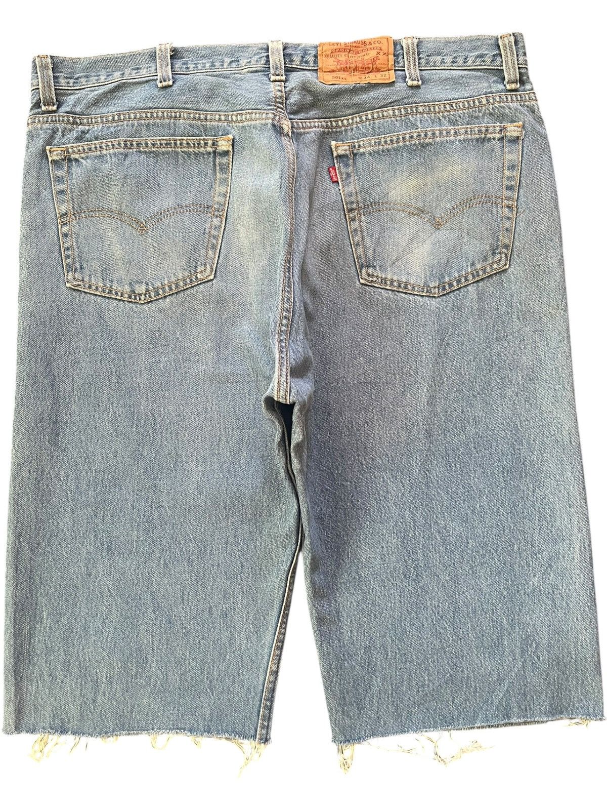 Levi's Vintage 90s Levis 501xx Frayed Baggy Jean Shorts Jorts Size US 40 / EU 56 - 2 Thumbnail