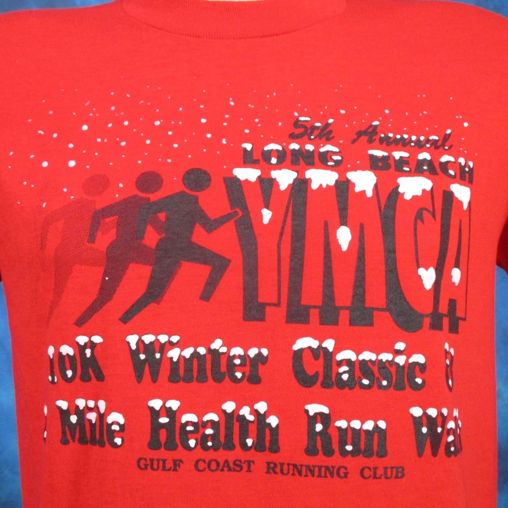 Vintage VINTAGE LONG BEACH MISSISSIPPI WINTER MARATHON T-Shirt S 80s thin single stitch Size US S / EU 44-46 / 1 - 3 Thumbnail