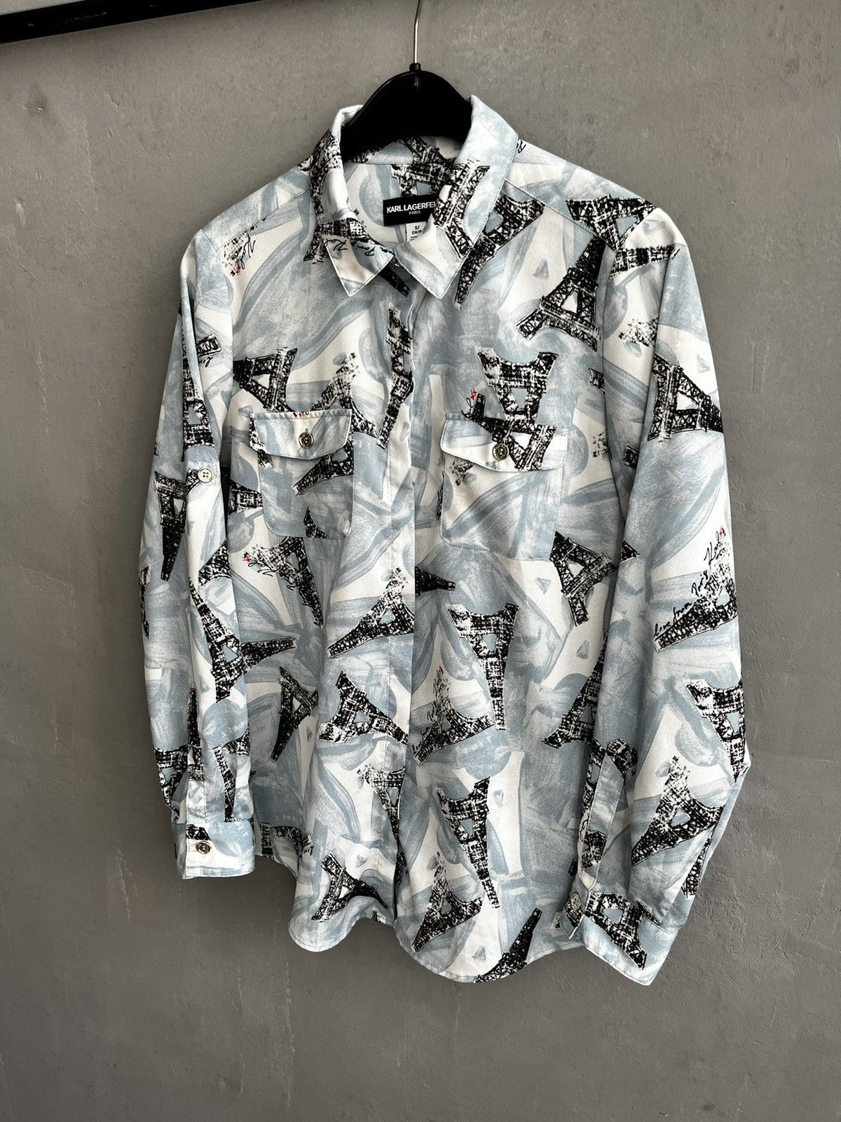 Designer × Karl Lagerfeld Karl Lagerfeld Paris France Eiffel Tower Print button shirt Size US S / EU 44-46 / 1 - 1 Thumbnail