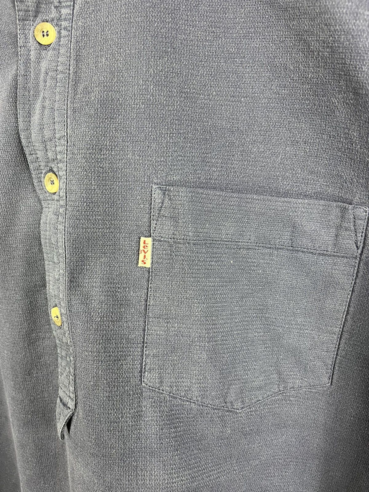 Levi's × Levi's Vintage Clothing × Vintage Vintage 90s Levi’s half button long sleeve shirt navy pocket Size US XL / EU 56 / 4 - 7 Thumbnail