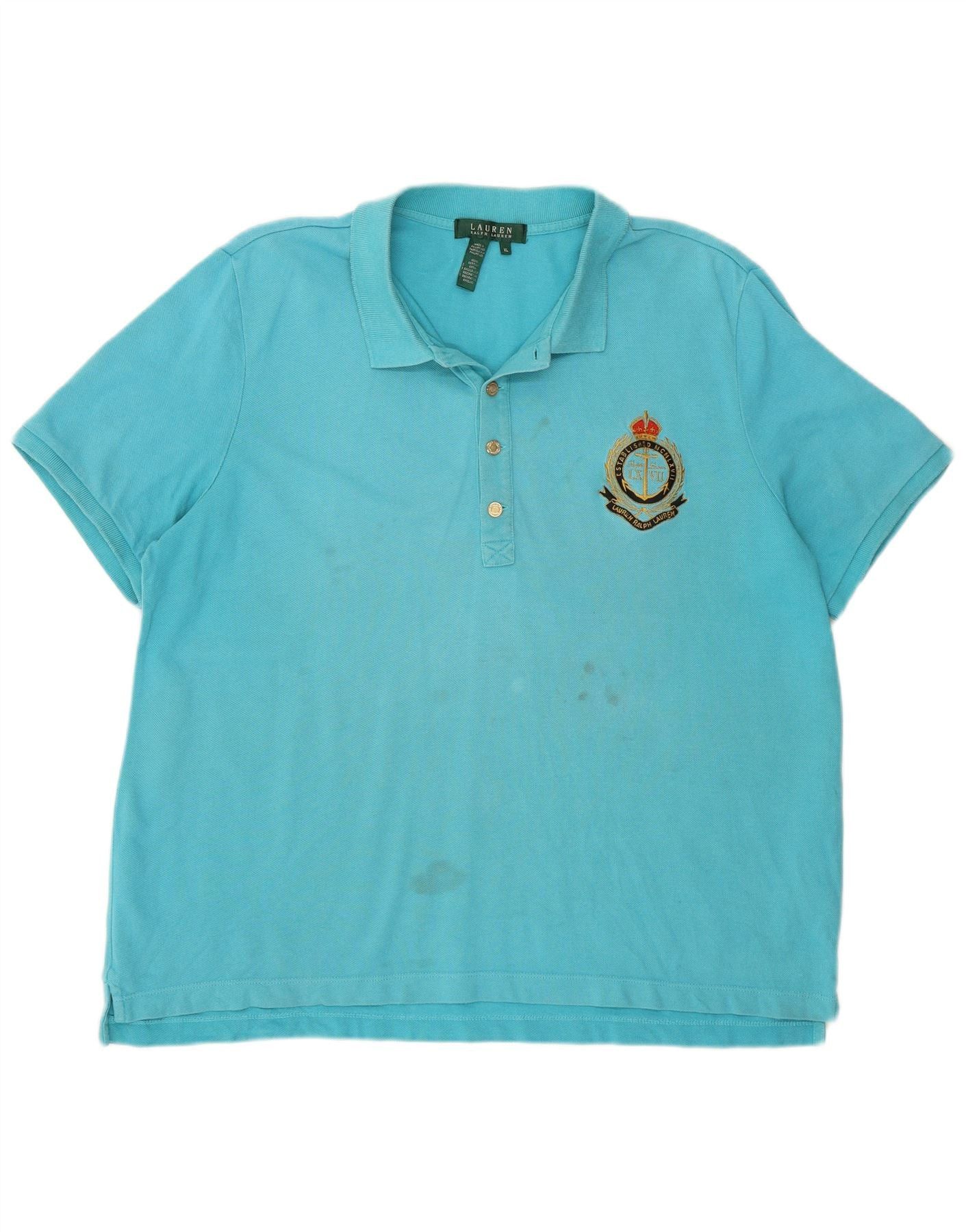 Ralph Lauren Mens Graphic Polo Shirt XL Turquoise Cotton Size US XXL / EU 58 / 5 - 1 Thumbnail