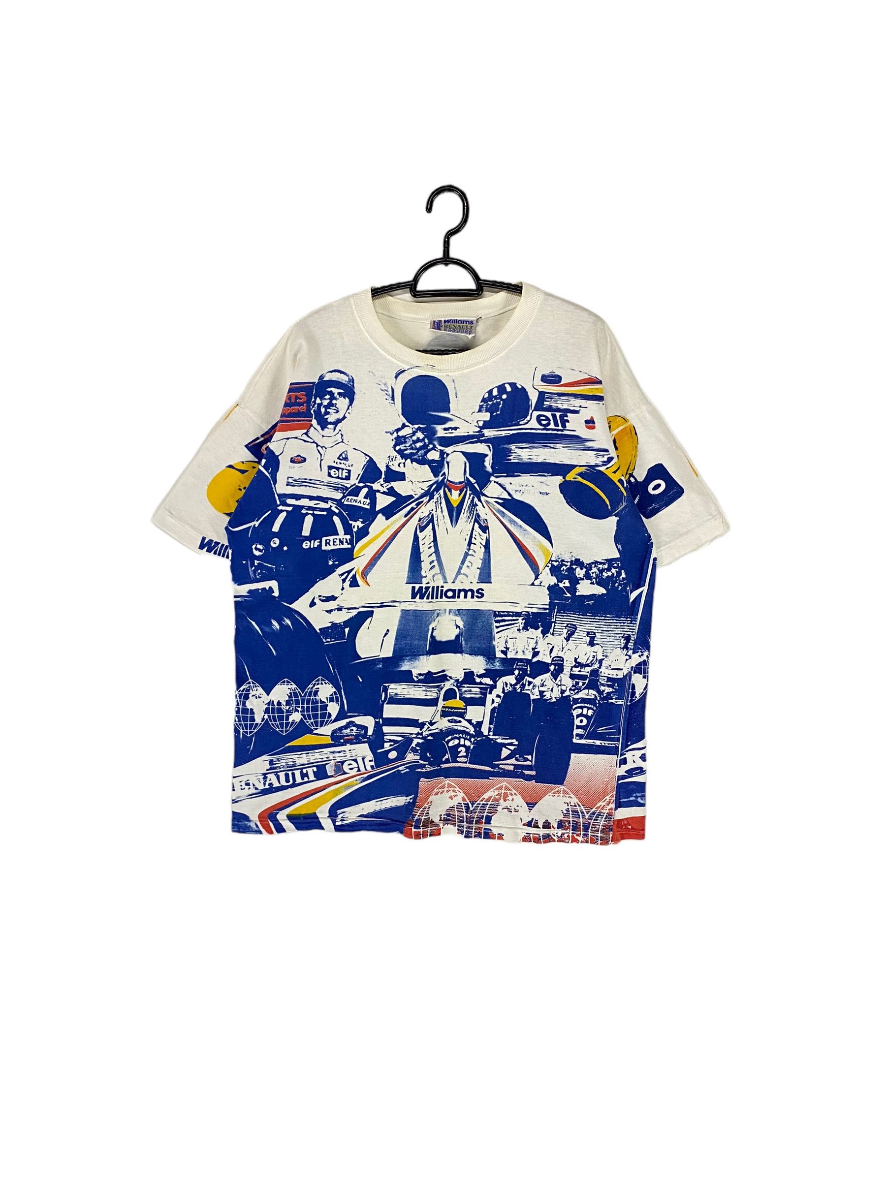 Formula 1 × Vintage 90s Renault Williams Damon Hill formula 1 allover print tee Size US XL / EU 56 / 4 - 1 Thumbnail