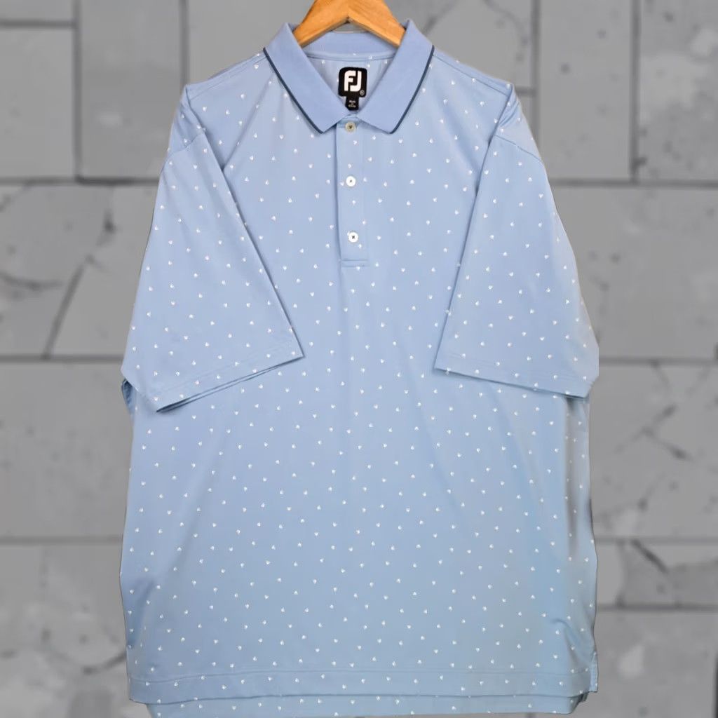 Footjoy FOOTJOY Golf Polo Shirt Mens Size 2XL Blue Eject Button Print Performance FJ Size US XXL / EU 58 / 5 - 1 Thumbnail