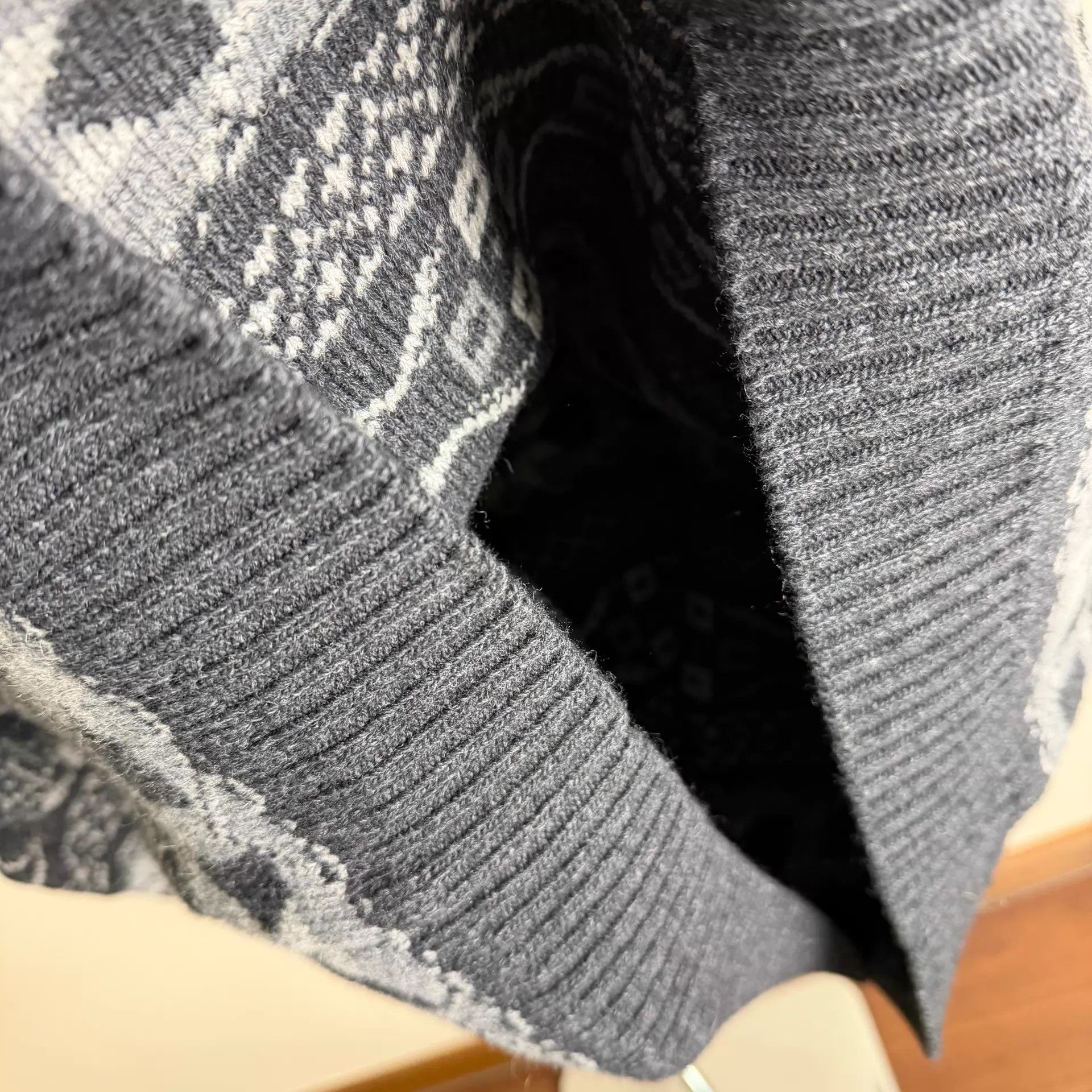 Balenciaga Balenciaga jacquard colorblock zipper sweater men's black M Size US M / EU 48-50 / 2 - 6 Thumbnail