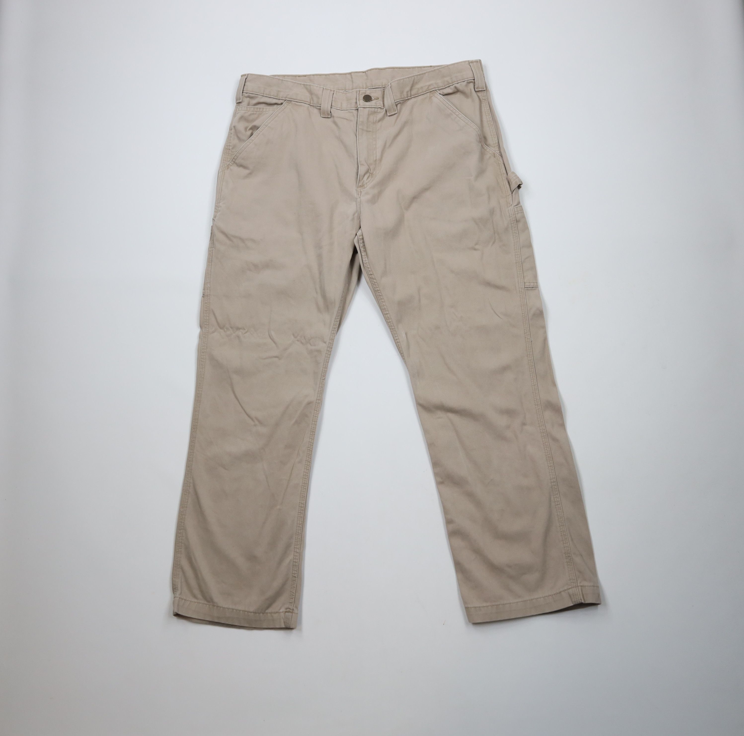 Carhartt × Vintage Vintage Carhartt Wide Leg Dungaree Chino Pants Beige Cotton Size US 38 / EU 54 - 1 Thumbnail