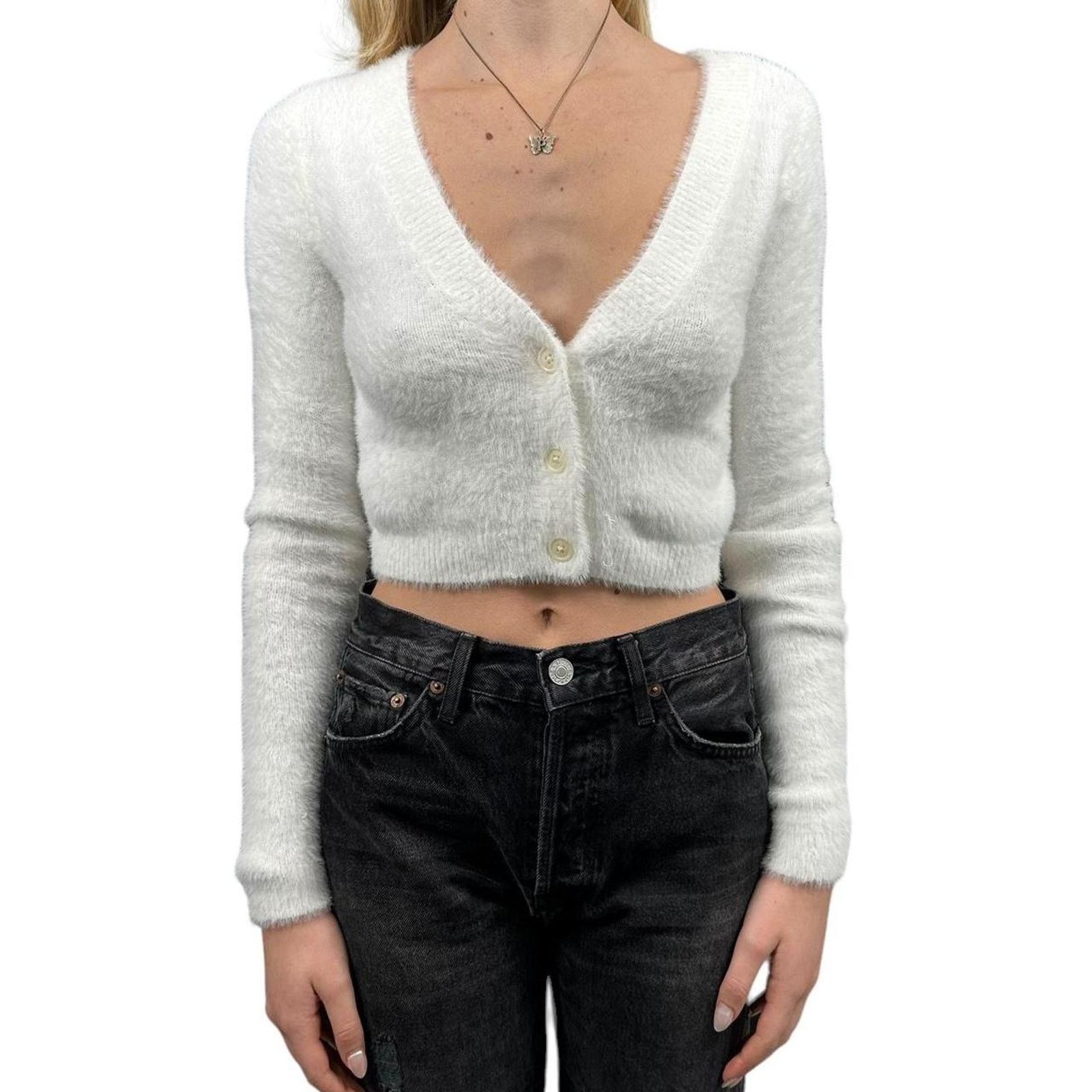 Aritzia Sunday best white fur top Size S / US 4 / IT 40 - 1 Thumbnail