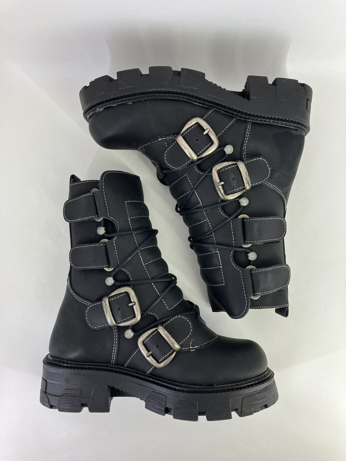 Vintage D’Estaka genuine leather chunky platform ankle boots boots Size US 7 / EU 40 - 3 Thumbnail