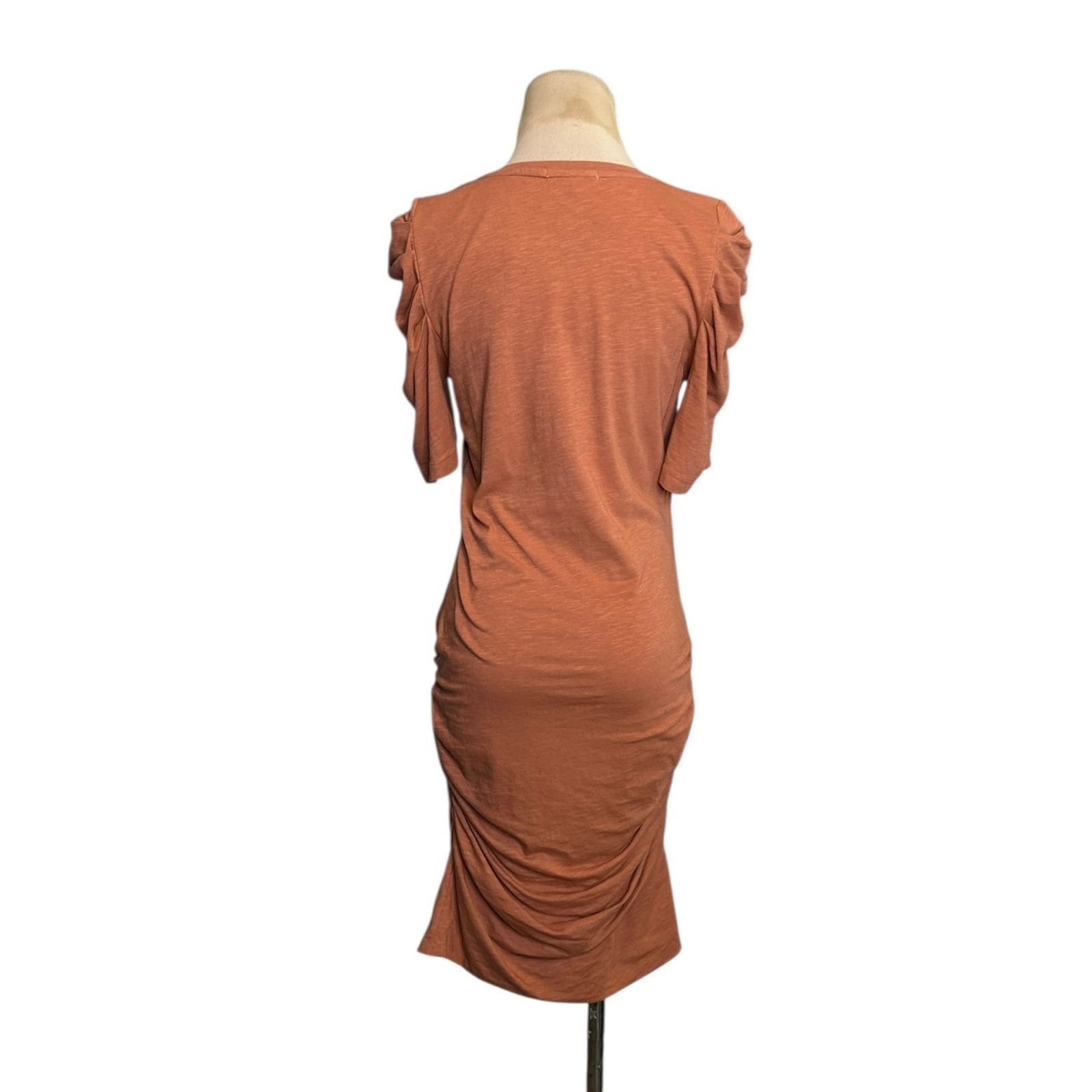 Sundry Sundry Brown Puff Short Sleeves Ruched Mini Dress Size 2 Size XS / US 0-2 / IT 36-38 - 2 Thumbnail
