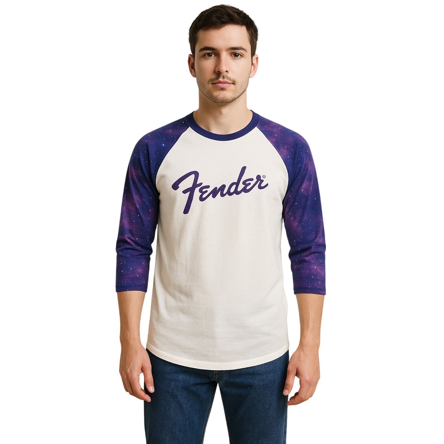 21 Men Fender Stratocaster Galaxy Raglan 3/4 Sleeve T-Shirt M NWT Size US M / EU 48-50 / 2 - 1 Thumbnail