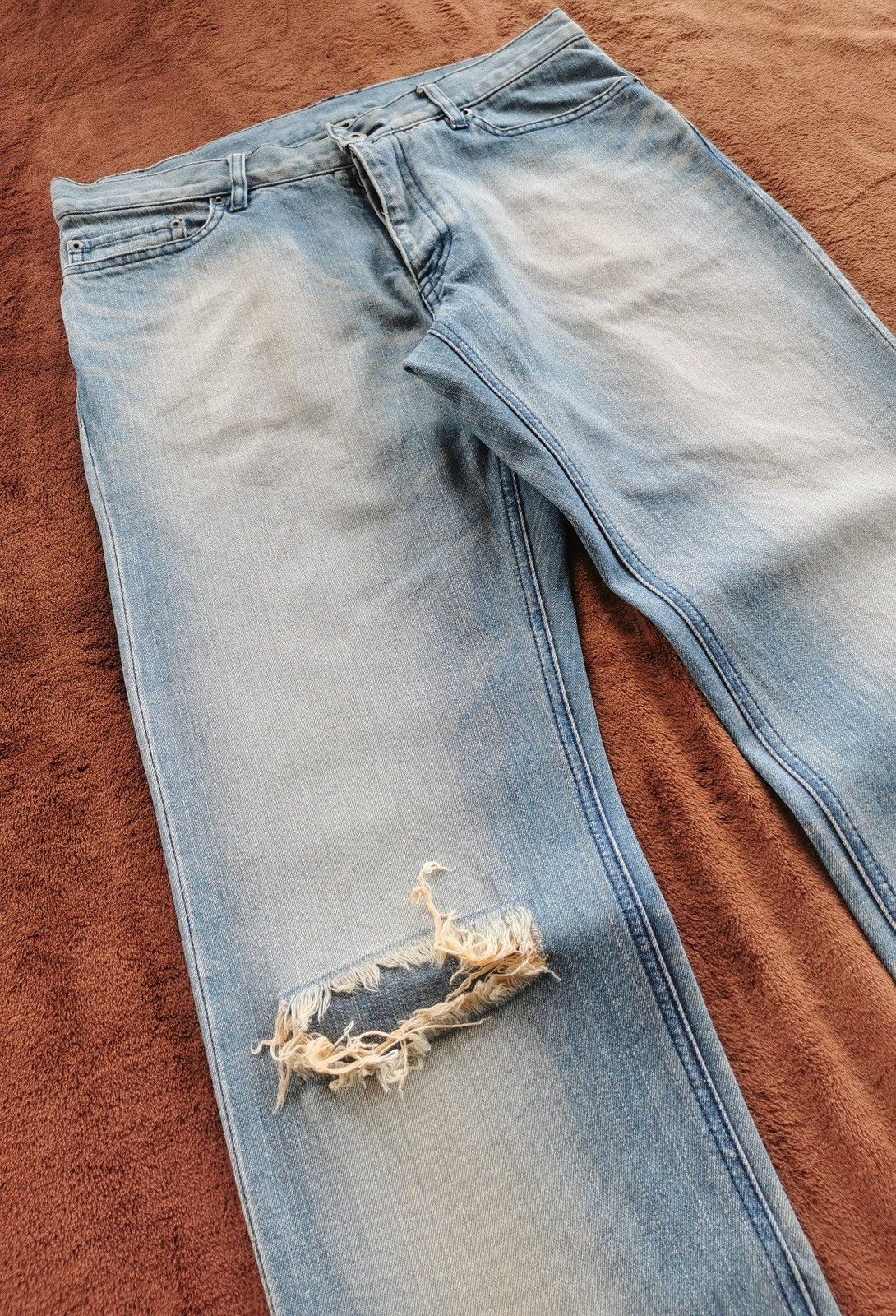 Japanese Brand Cowhide Leather Comme Ca Du Mode Japan Denim Jeans Size US 32 / EU 48 - 4 Thumbnail