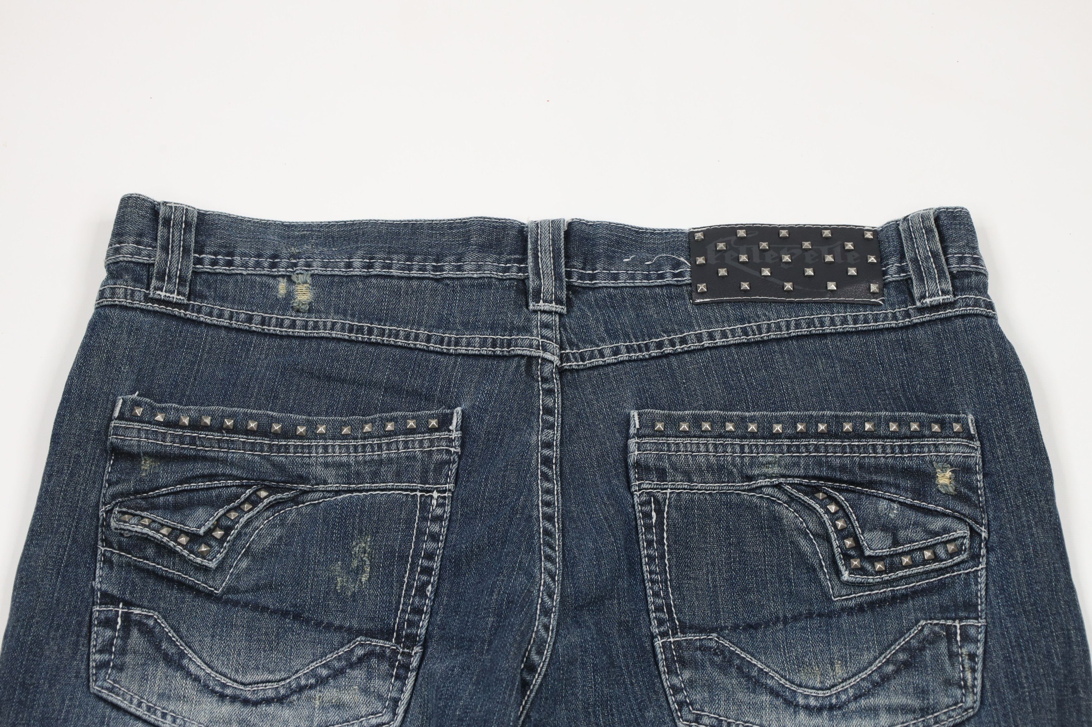Vintage Pelle Pelle Studded Wide Leg Baggy Denim Jeans