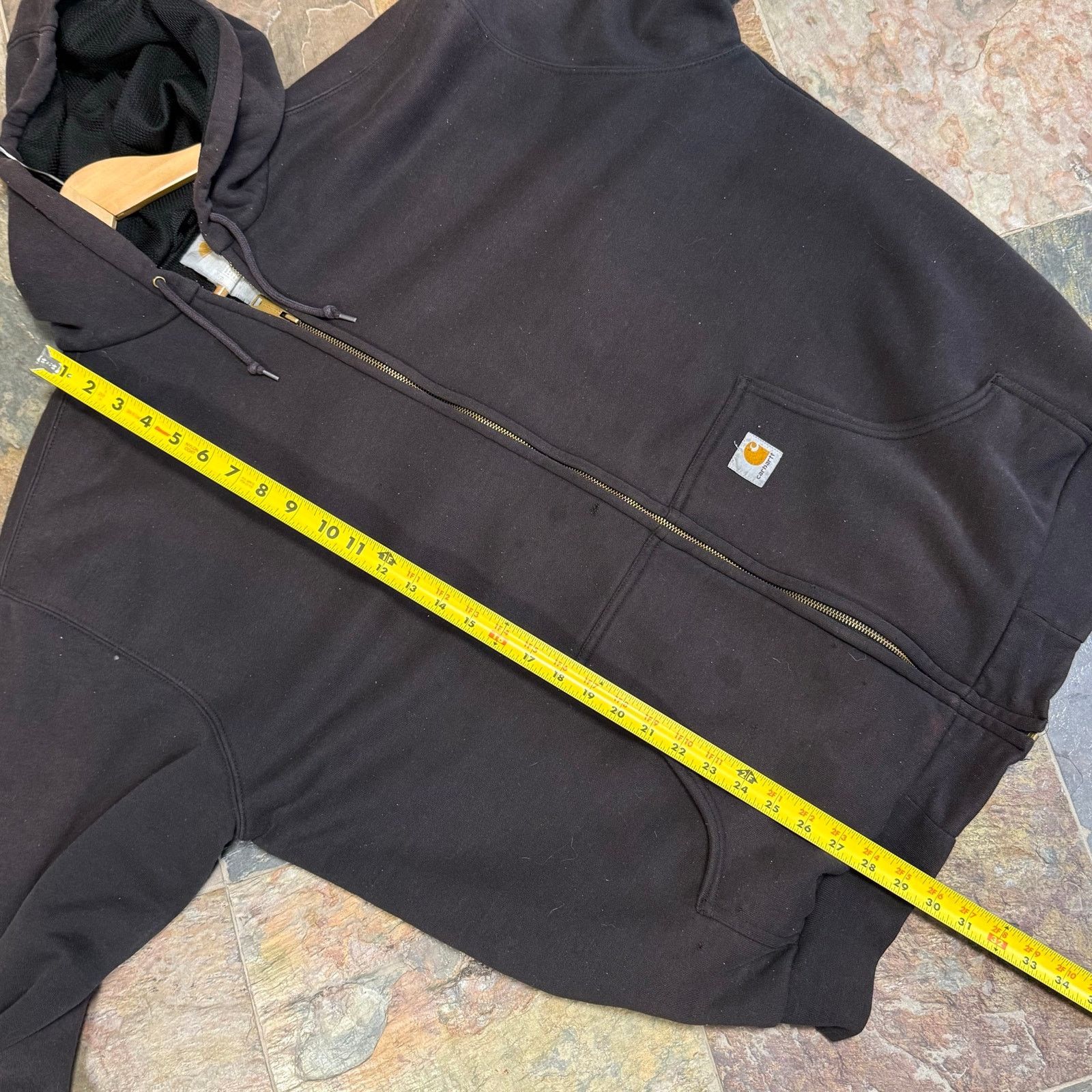 Carhartt Vintage Carhartt Faded Black Thermal Lined Zip Up Hoodie Size US XXL / EU 58 / 5 - 9 Thumbnail