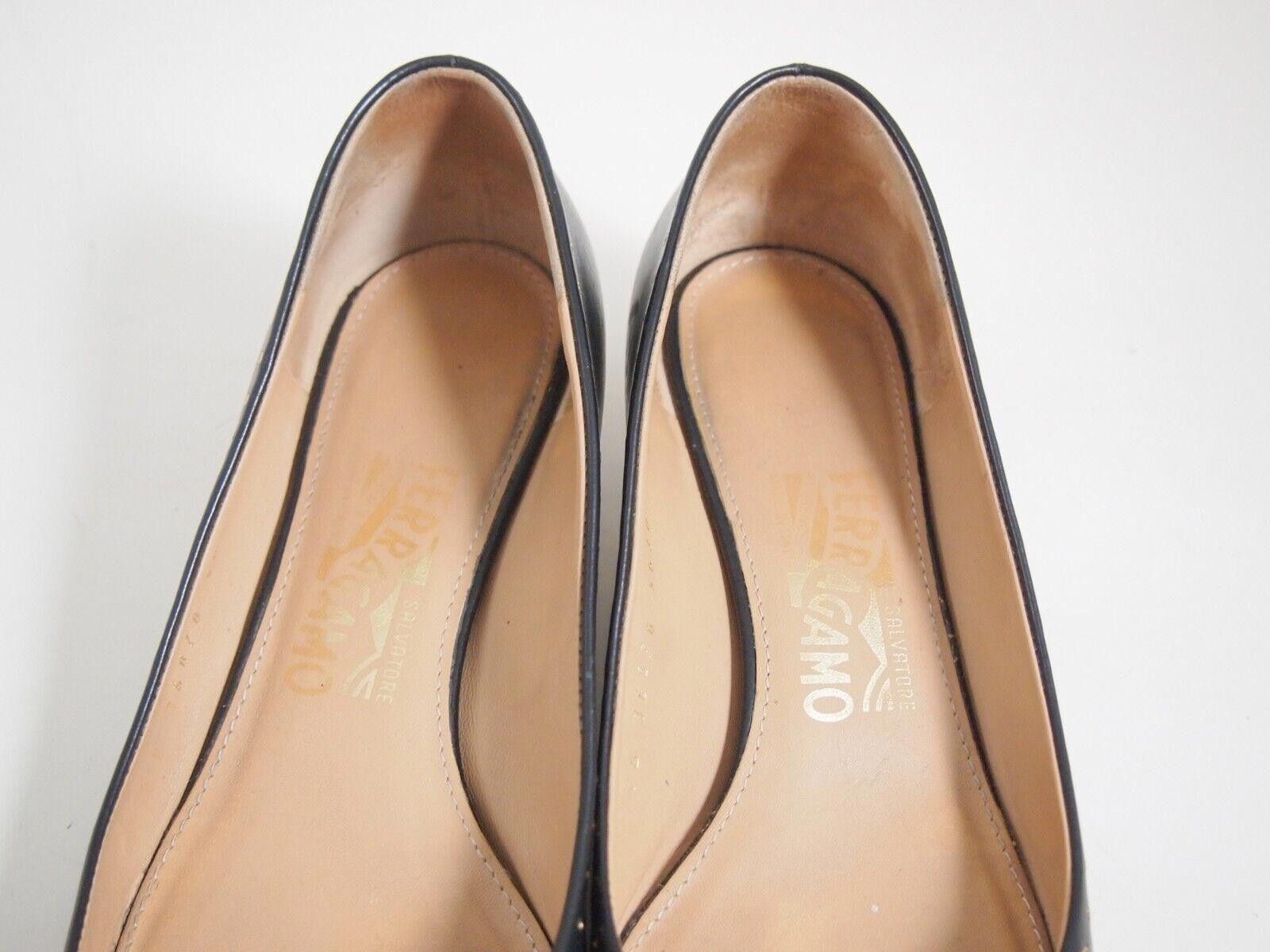 Salvatore Ferragamo Ferragamo Pumps Kitten Heel Studded Black Leather US 7 EU 37 Size US 7 / IT 37 - 8 Thumbnail