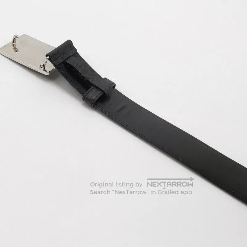 Prada Prada Black Leather Logo Belt. Size ONE SIZE - 3 Thumbnail