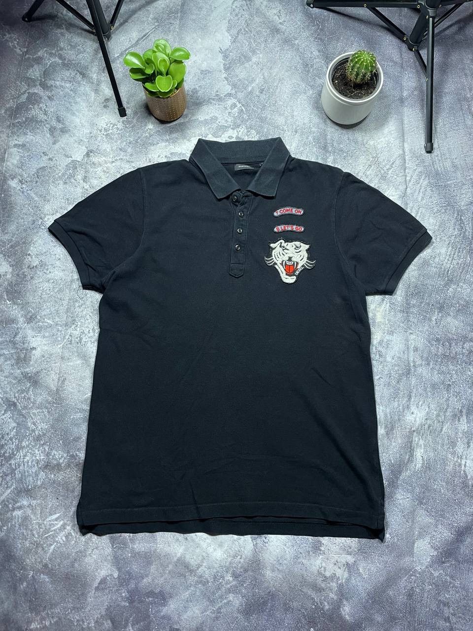 Diesel Vintage Diesel Polo shirt y2k cyber opium washed black