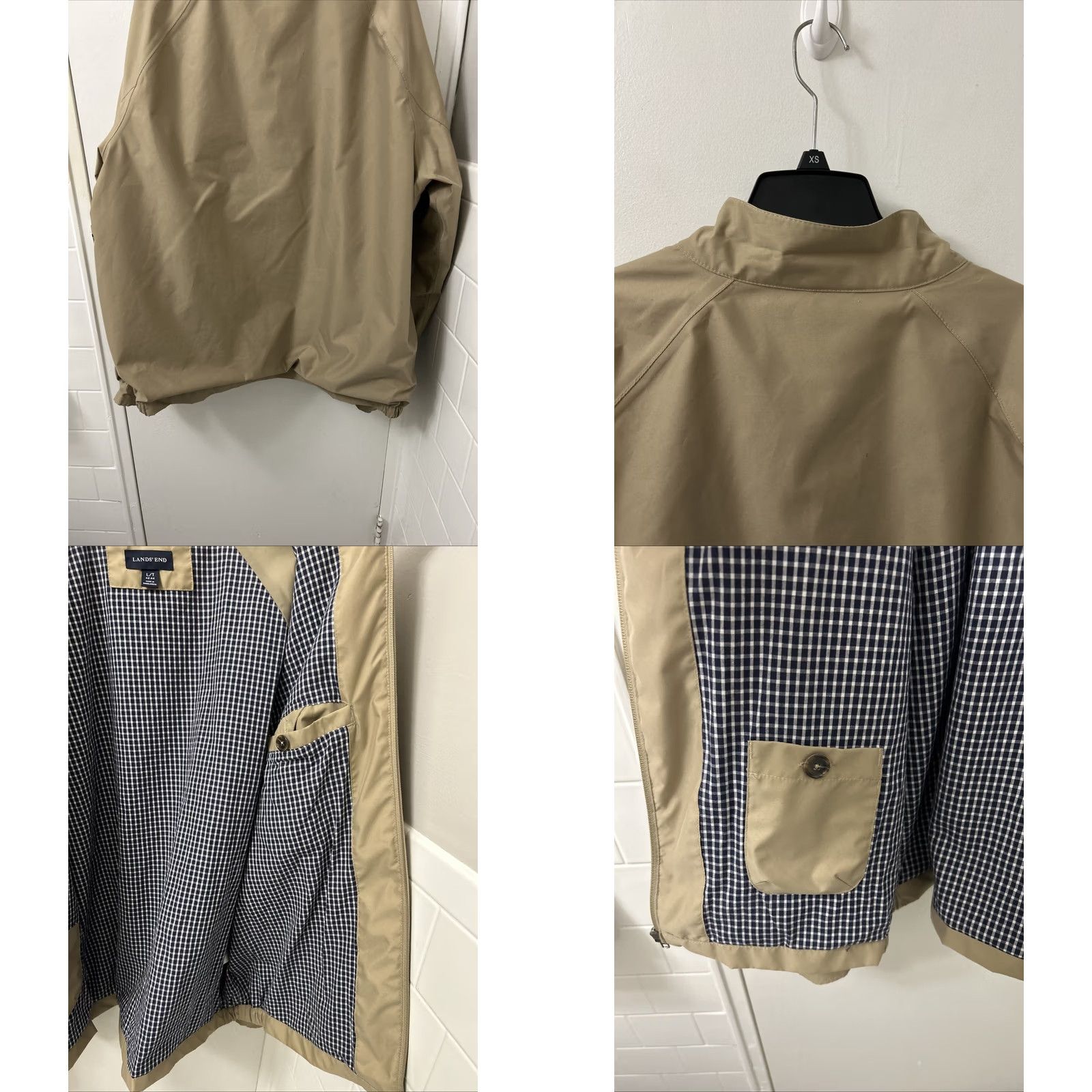Lands' End Lands' End Jacket Bomber Coat Mens L Tan Plaid Lined Full Zip Field Barn Workwear Casual Size US L / EU 52-54 / 3 - 8 Thumbnail