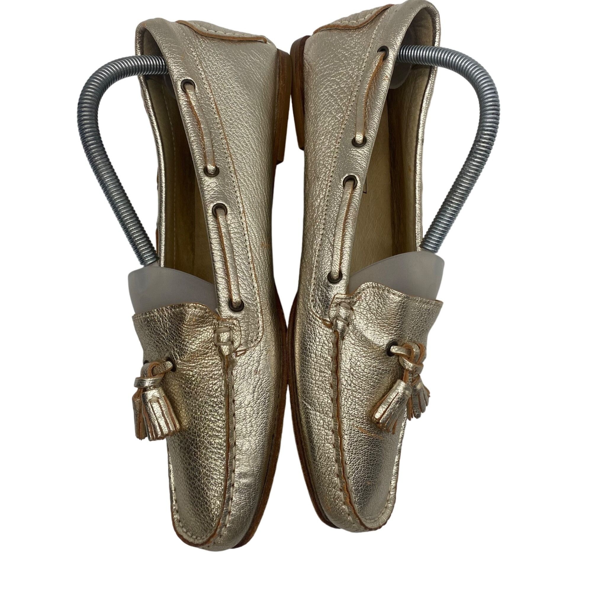 Saks Fifth Avenue Saks Fifth Avenue Gold Leather Tassel Loafer Made in Italy W Size US 9 / IT 39 - 6 Thumbnail