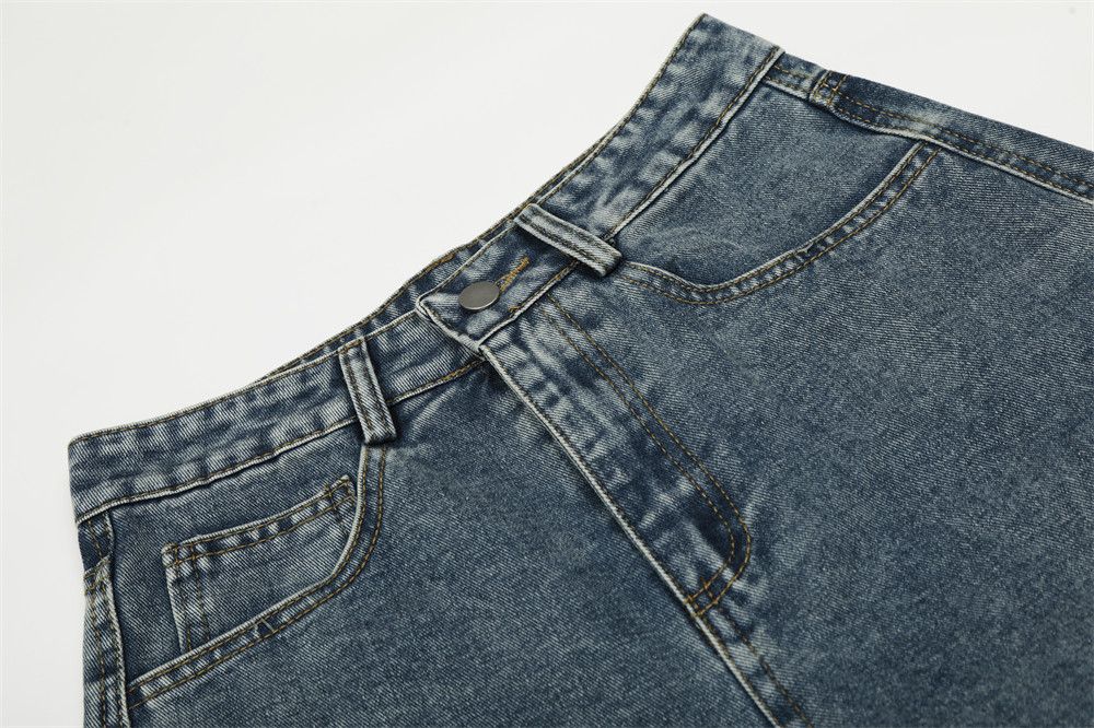 Jean Men's punk tomato embroidered loose washed distressed jeans Size US 32 / EU 48 - 3 Thumbnail