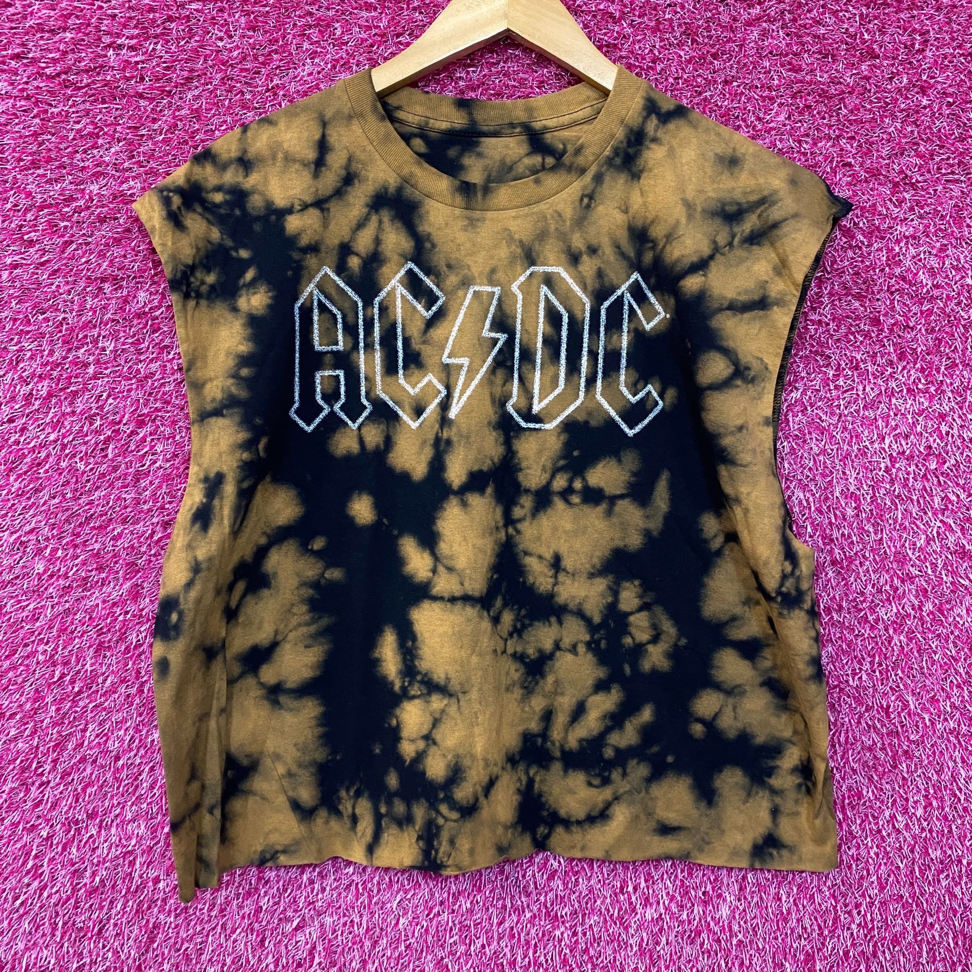 AC/DC AC/DC Tie Dye Rock Band Sleeveless Croptop Large Size L / US 10 / IT 46 - 1 Thumbnail