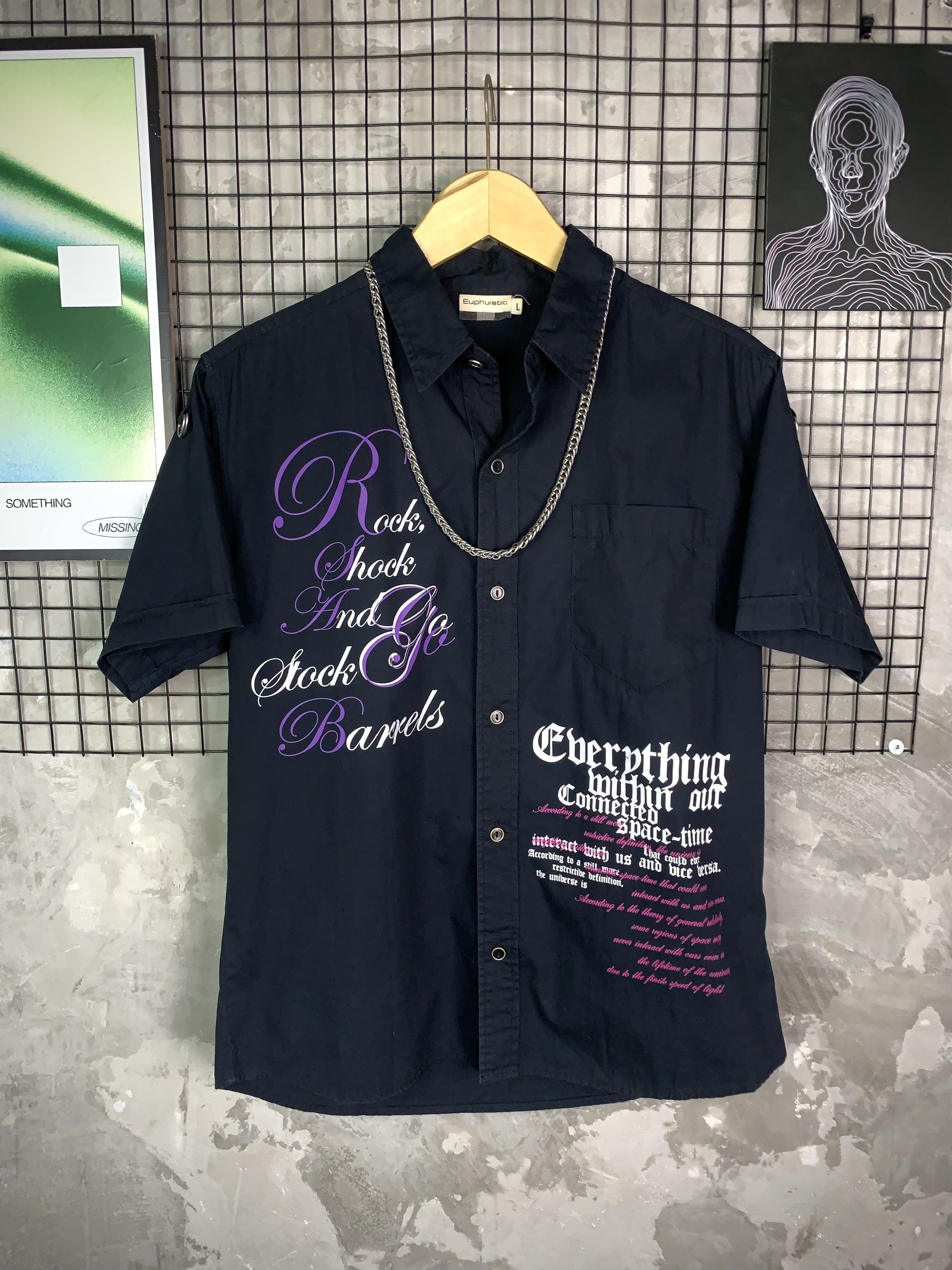 Japanese Brand Y2K Euphuistic Punk Rock Gothic Poem Print Shirt Size US L / EU 52-54 / 3 - 1 Thumbnail