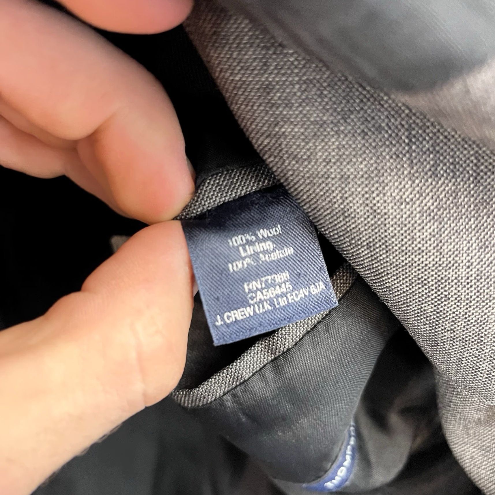 J.Crew J.CREW Blazer Mens 42L 42 Long Thompson Gray Wool Lined Single-Breasted Two-Button Jacket Coat Long Sleeve Business Formal Vintage: No Size 42R - 7 Thumbnail