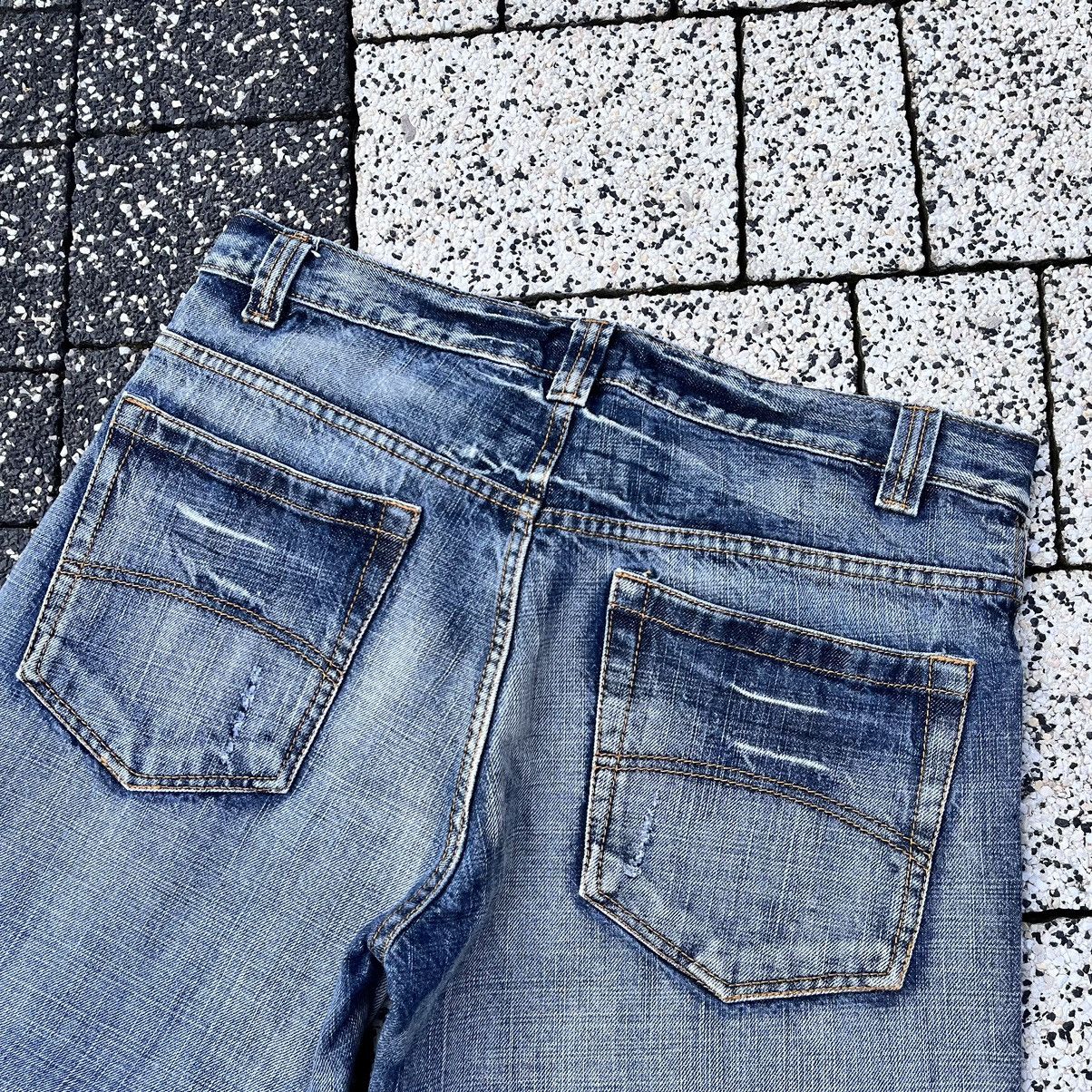 Japanese Brand × Vintage Vintage Double Knee Distressed Faded Jeans Trashed Pants Size US 32 / EU 48 - 7 Thumbnail