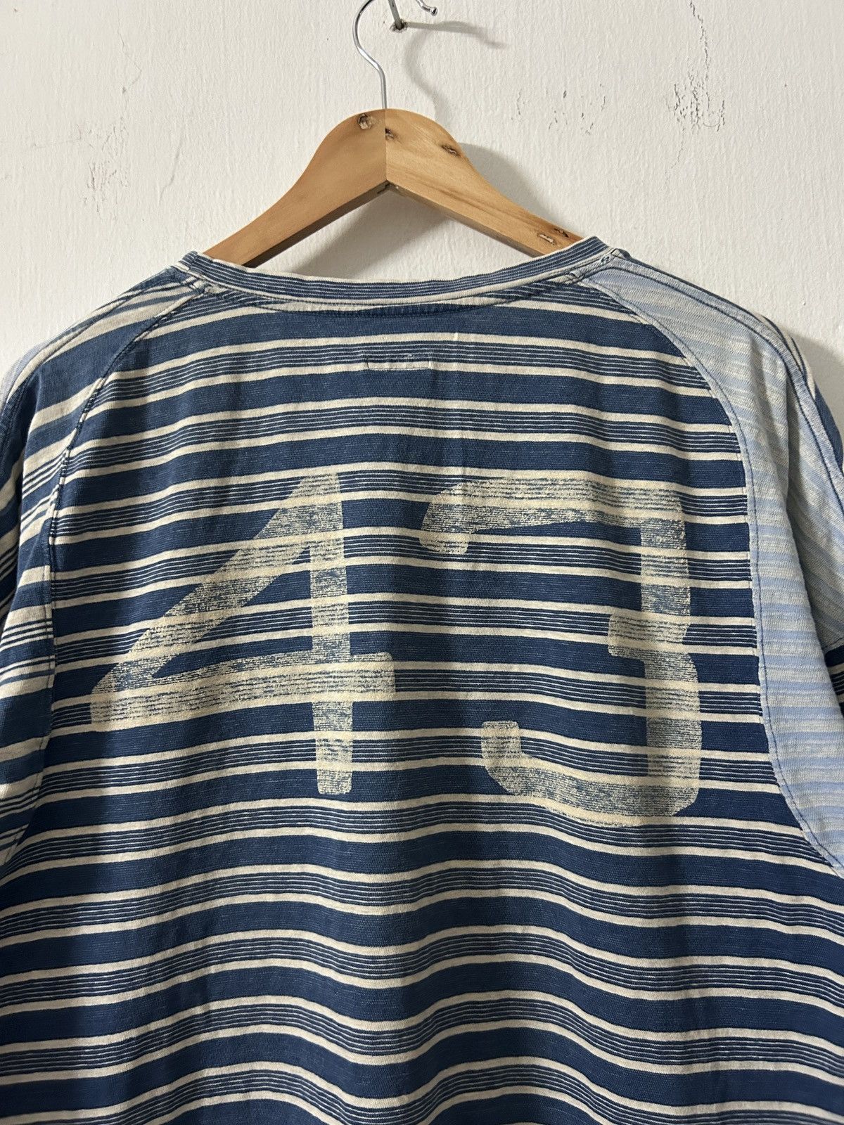 Japanese Brand Kapital 43 Indigo Stripe Longsleeve Baseball Shirt Size US M / EU 48-50 / 2 - 8 Thumbnail