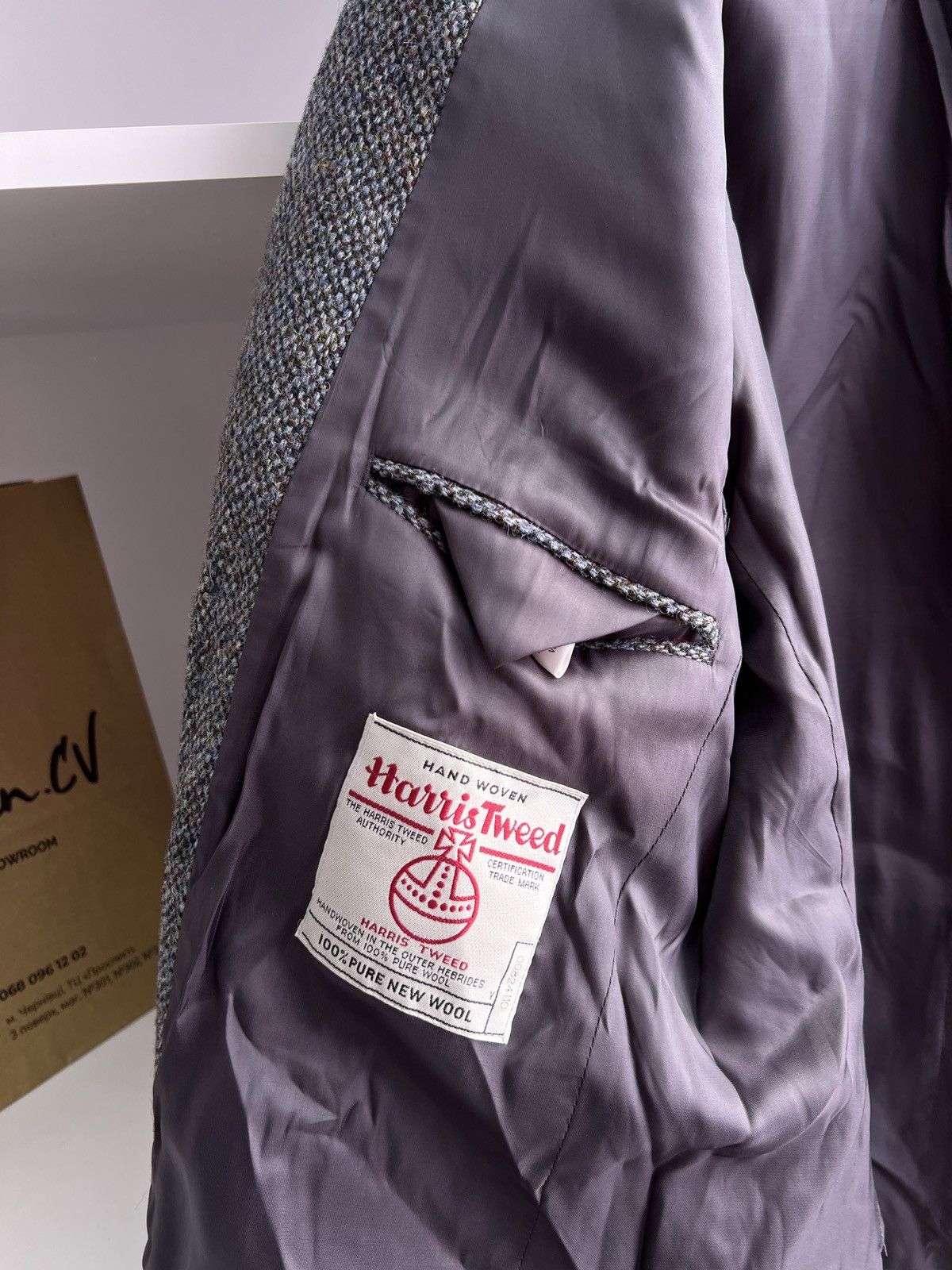 Harris Tweed × Vintage Vintage Harris Tweed Grey Blazer Size US L / EU 52-54 / 3 - 9 Thumbnail