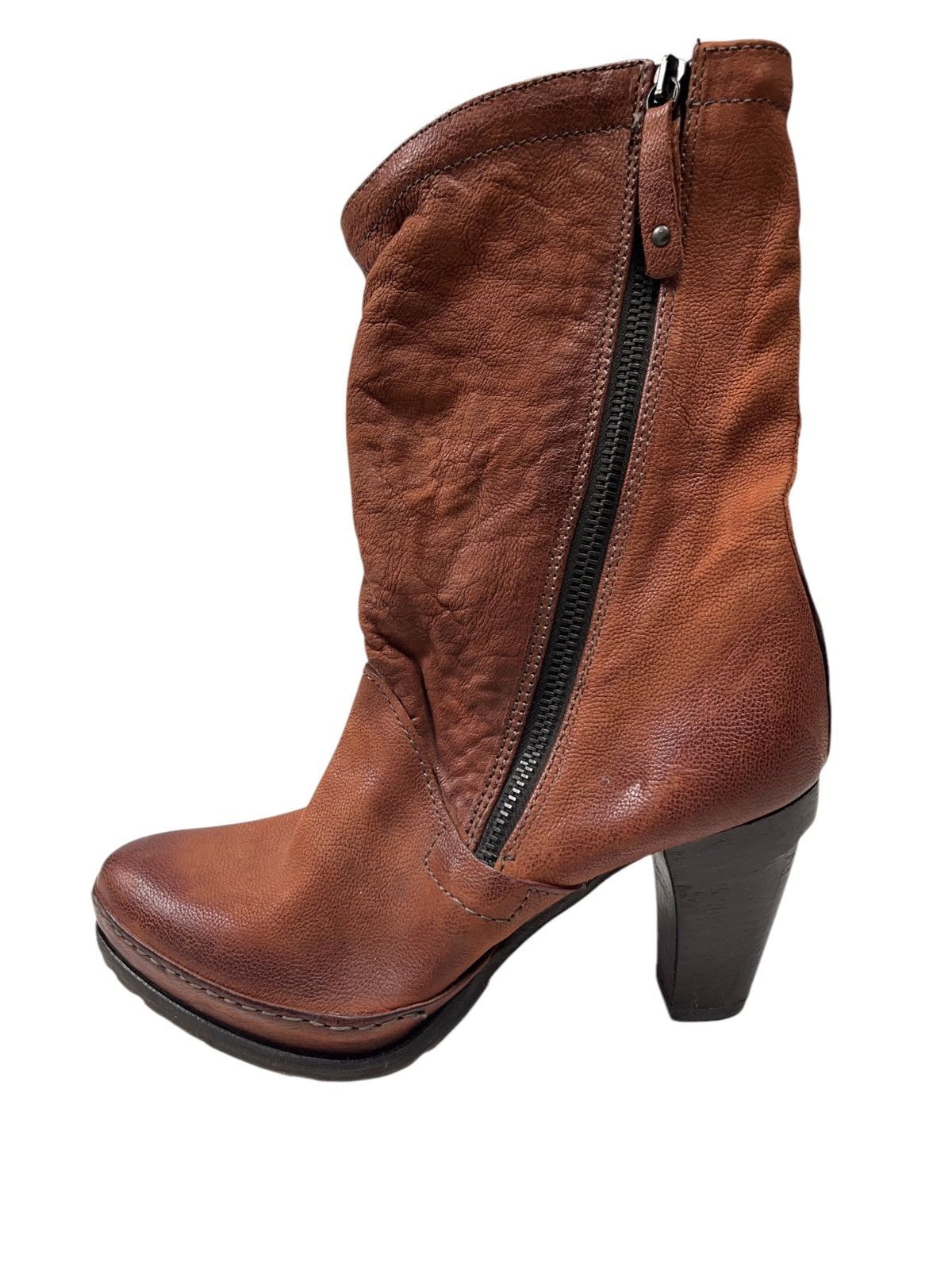 A.S.98 × Vintage A.S. 98 Airstep Leather Avant Garde Boots Ankle Zip Heels Size US 7 / IT 37 - 3 Thumbnail