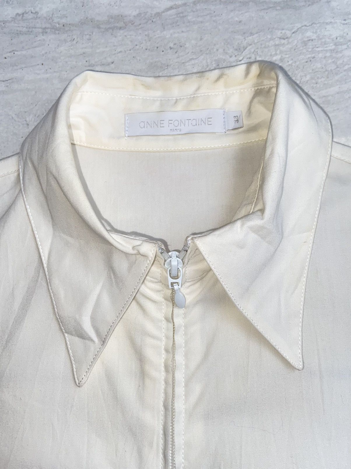 Designer × Other ANNE FONTAINE White Zipper Blouse Size XS / US 0-2 / IT 36-38 - 5 Thumbnail