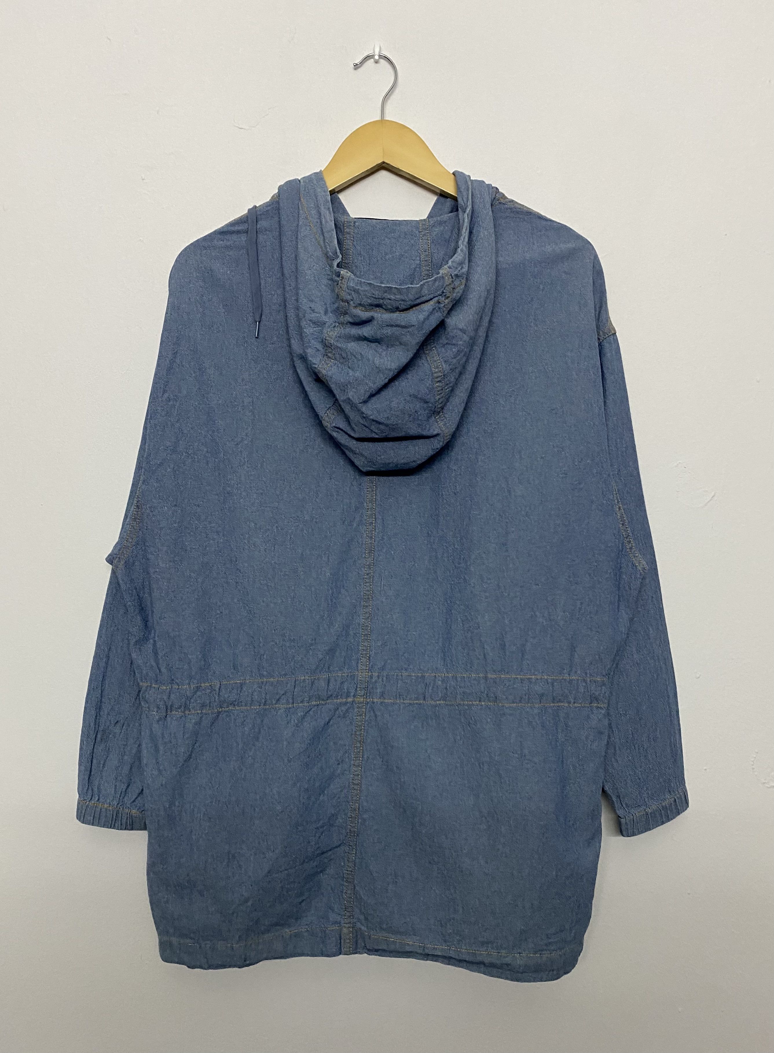 Issey Miyake VTG Mercibeaucoup Je Vous Enprie Denim Hooded Jacket Parka Size L / US 10 / IT 46 - 2 Thumbnail
