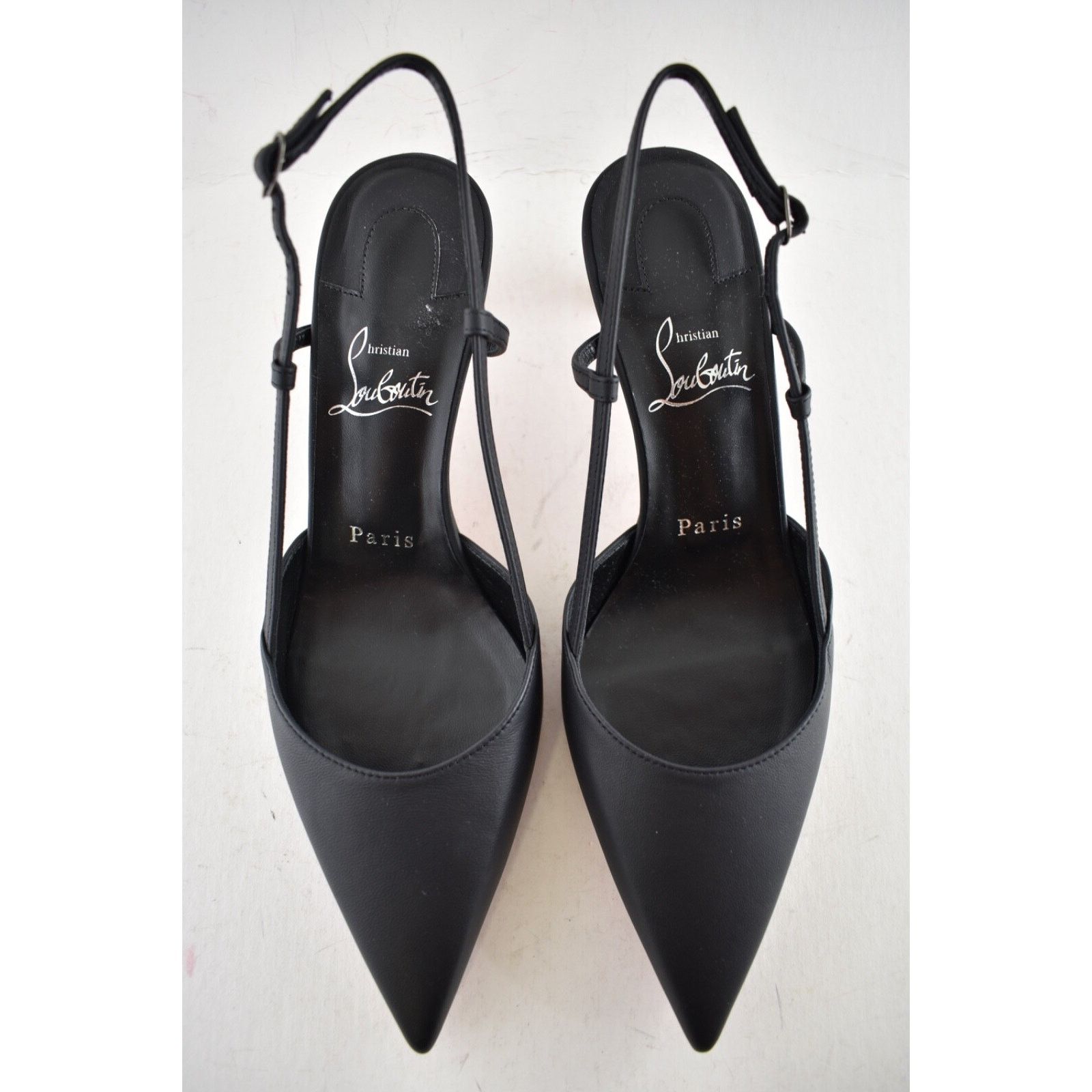 Christian Louboutin Christian Louboutin Condoroline 55 Black Leather Slingback Size US 7.5 / IT 37.5 - 8 Thumbnail