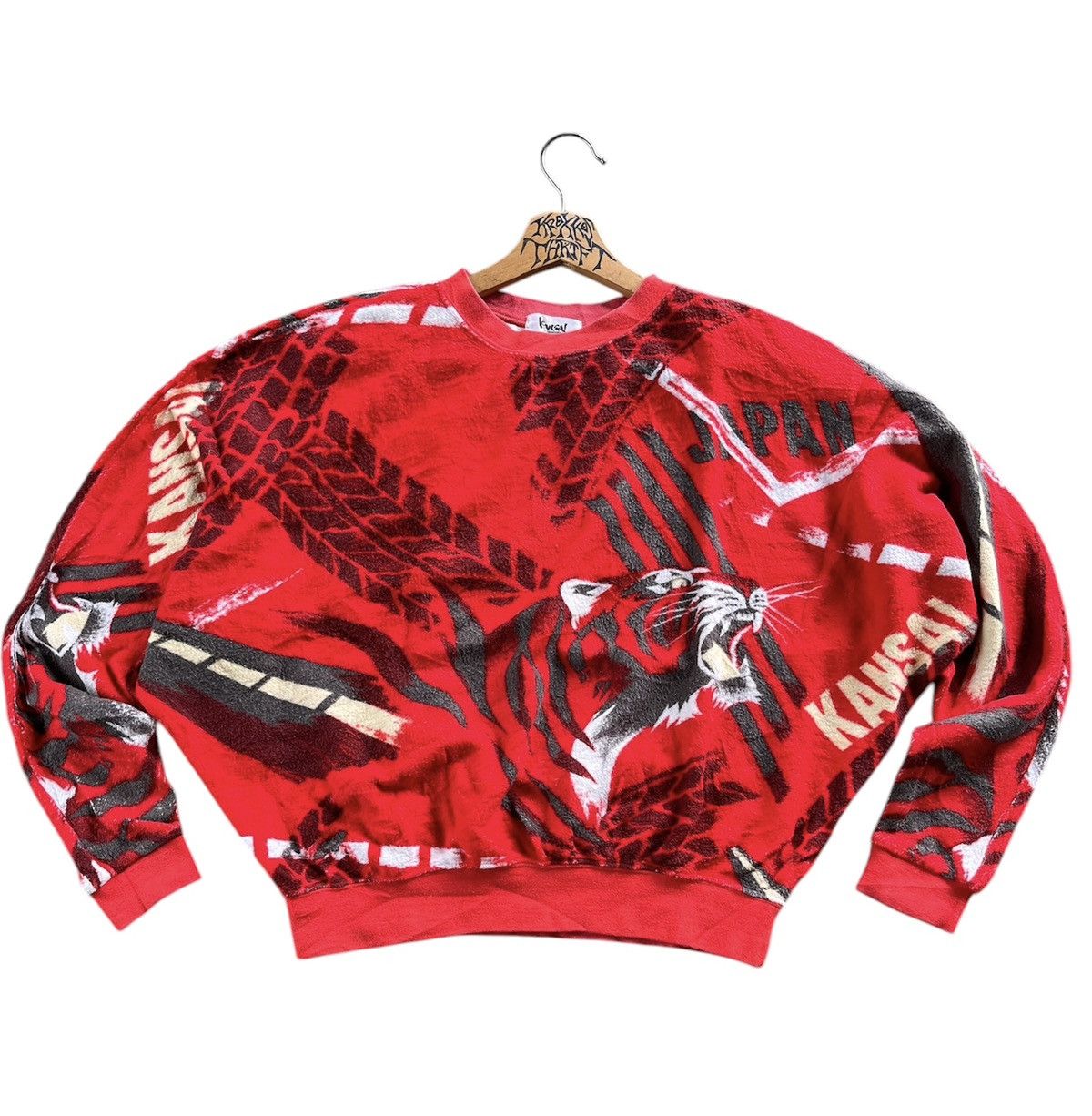 Designer × Japanese Brand × Kansai Yamamoto RARE Vintage Kansai Yamamoto Tiger Logo OVP Sweetshirt 90s Size US M / EU 48-50 / 2 - 2 Thumbnail