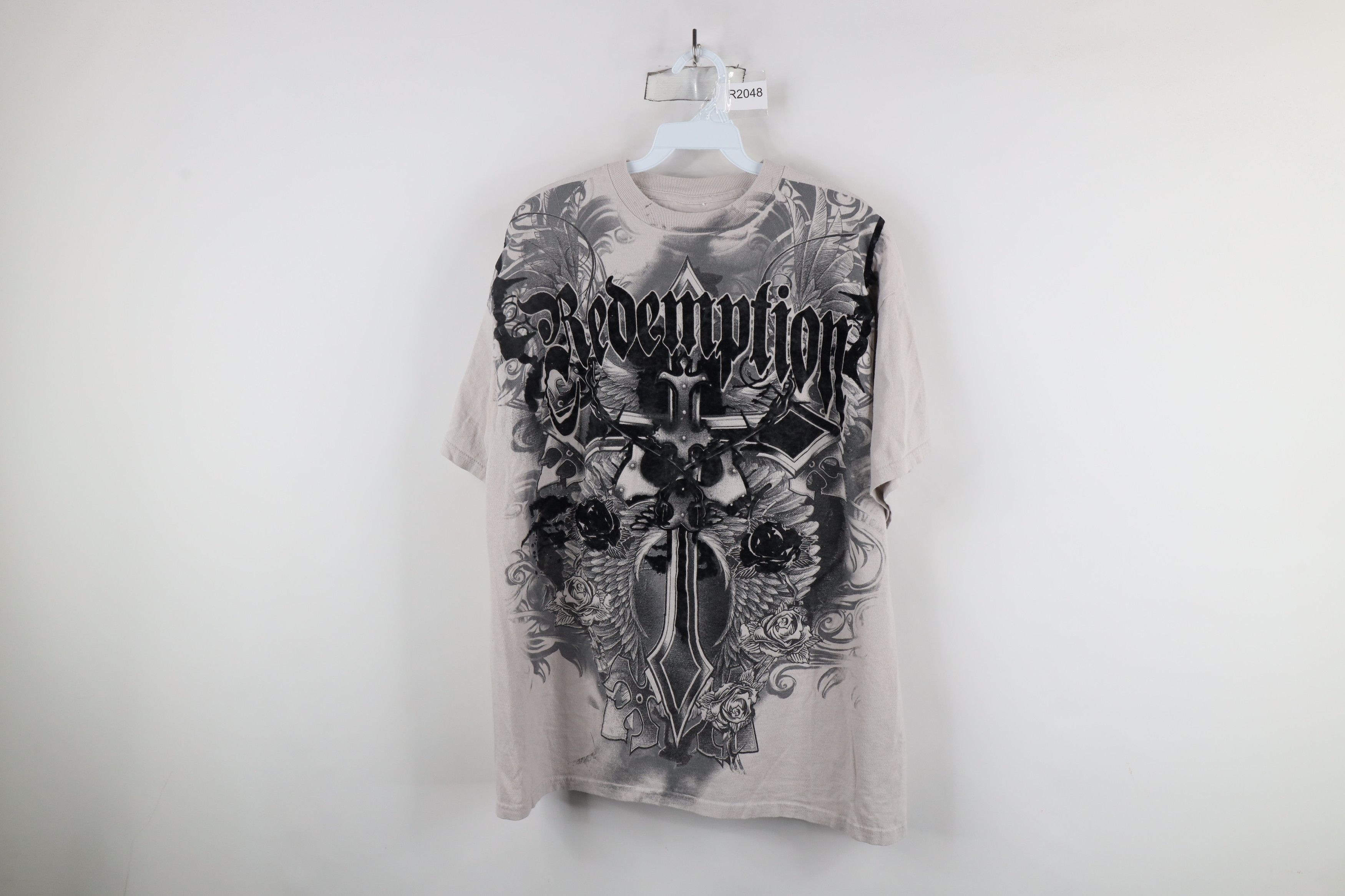 Vintage Vintage Y2K Streetwear Cross Skull Flower UFC MMA T-Shirt Size US XL / EU 56 / 4 - 1 Thumbnail