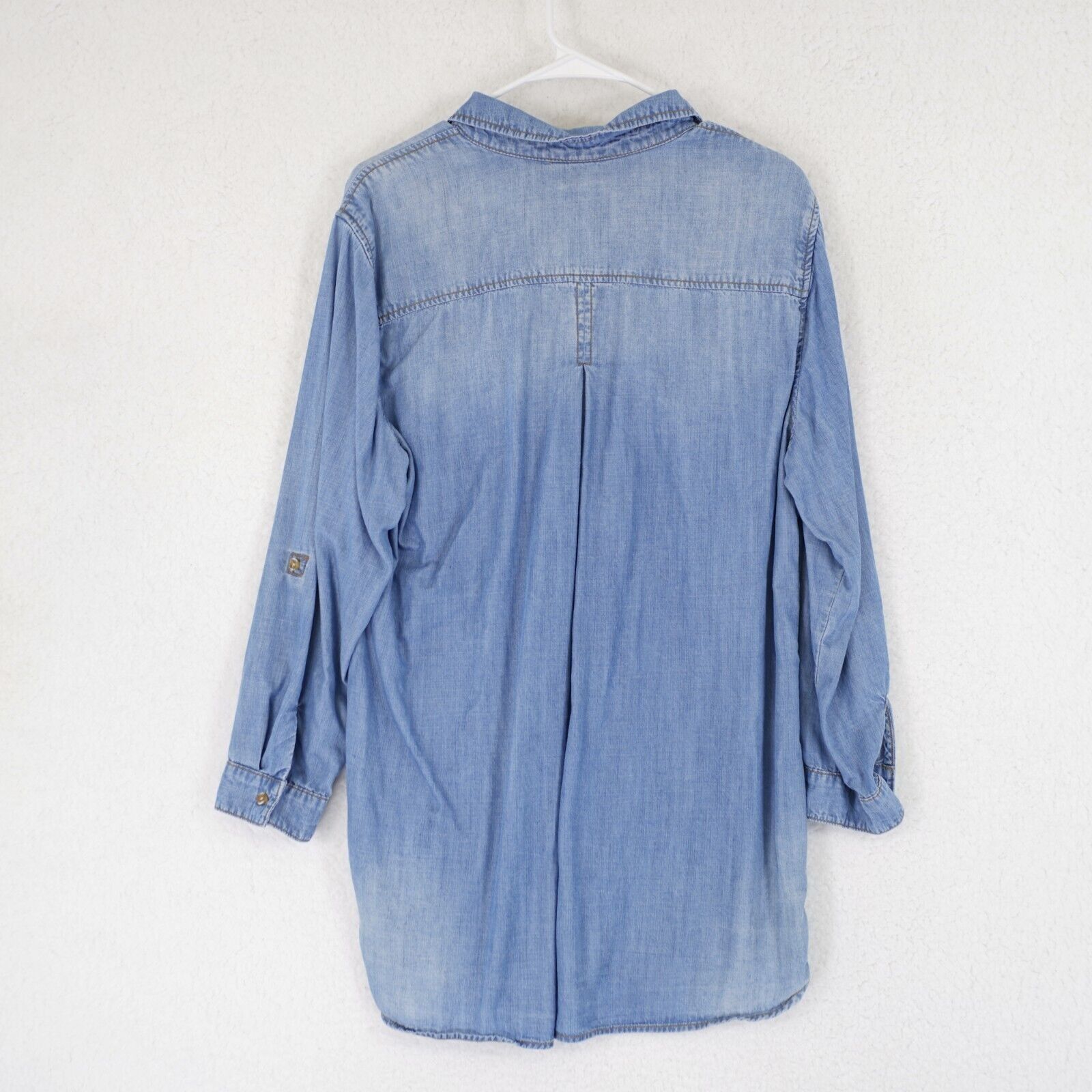 Chicos Chico's 2P Petite Blue Lyocell Denim Collared Button Front S Size XS / US 0-2 / IT 36-38 - 5 Thumbnail