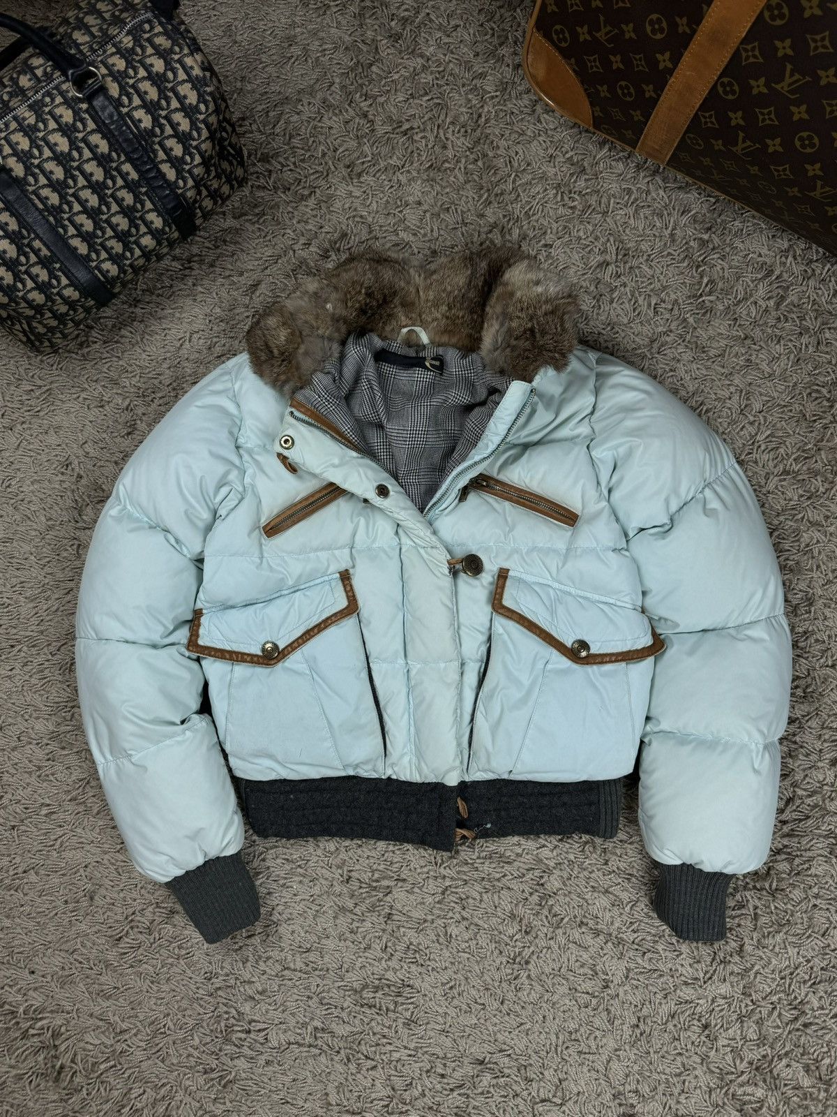 Just Cavalli Puffer jacket Just Cavalli rabbit fur original item Size S / US 4 / IT 40 - 1 Thumbnail