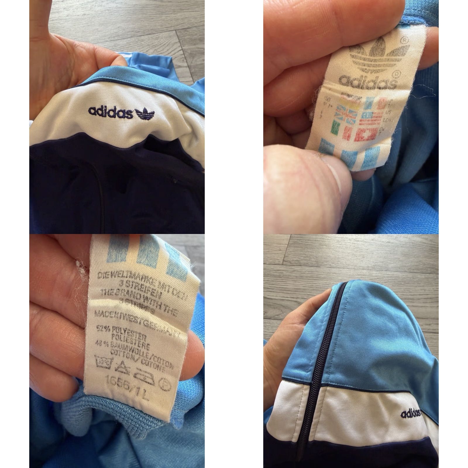 Adidas VINTAGE Adidas West Germany Full Zip Track Jacket Mens Large 1980s Blue Cotton Blend Germany D7 Large 9/10 Size US L / EU 52-54 / 3 - 9 Thumbnail