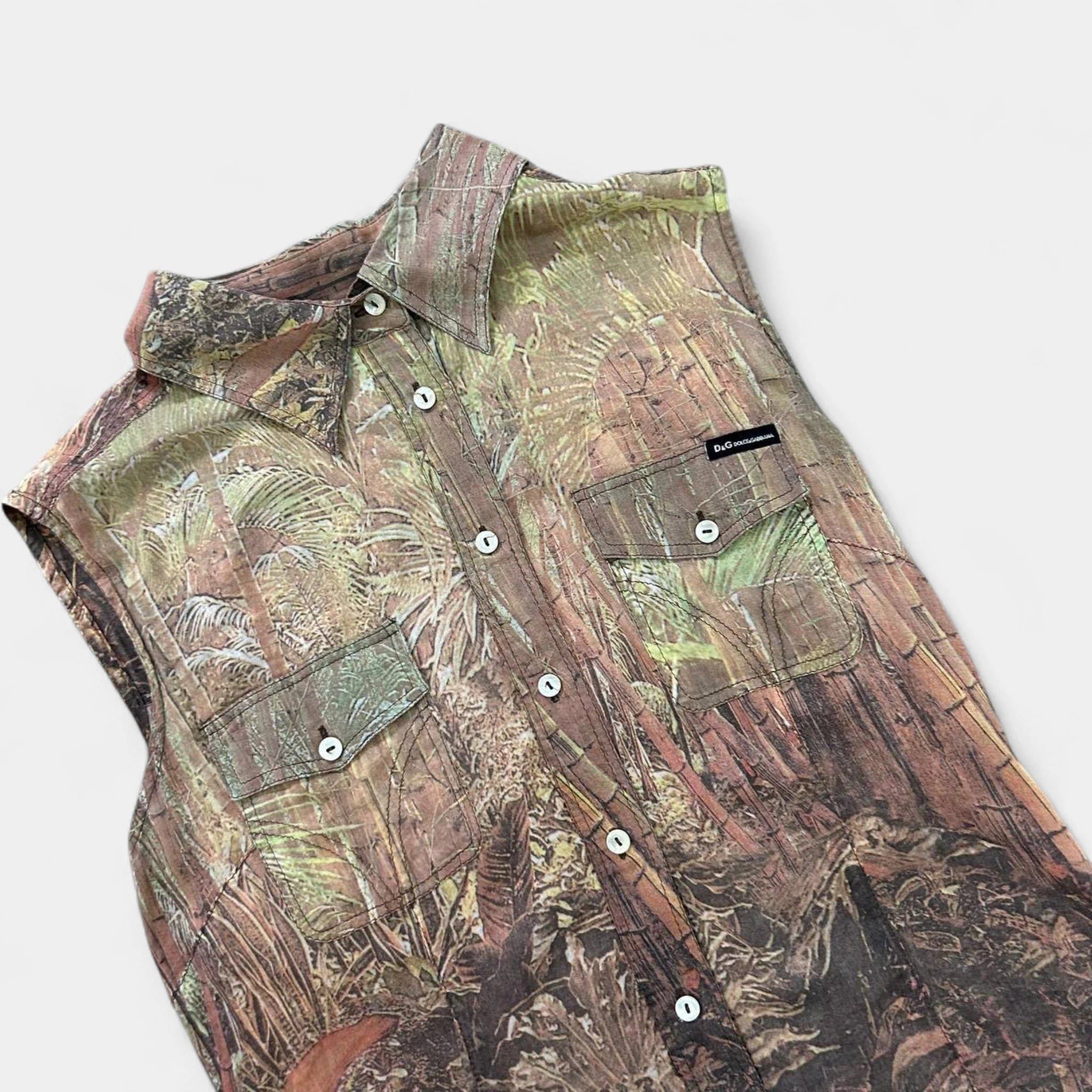 Dolce & Gabbana Dolce & Gabbana SS04 Bamboo Forest Print Sleeveless Shirt Size US S / EU 44-46 / 1 - 2 Thumbnail