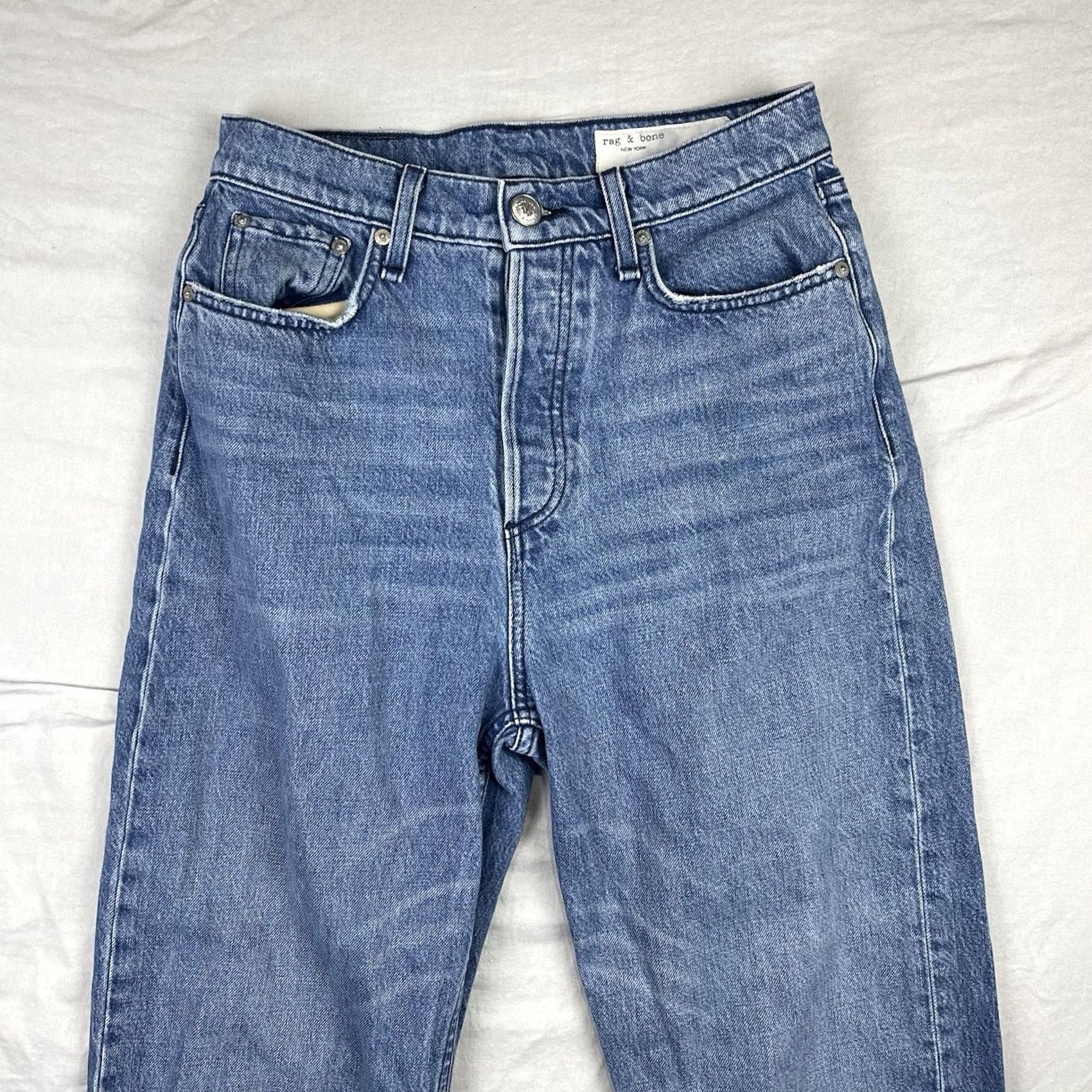 Rag & Bone rag & bone Jeans Womens 26 Blue 90s High Rise Brighton Button Fly Casual Jeans Size 26" / US 2 / IT 38 - 2 Thumbnail