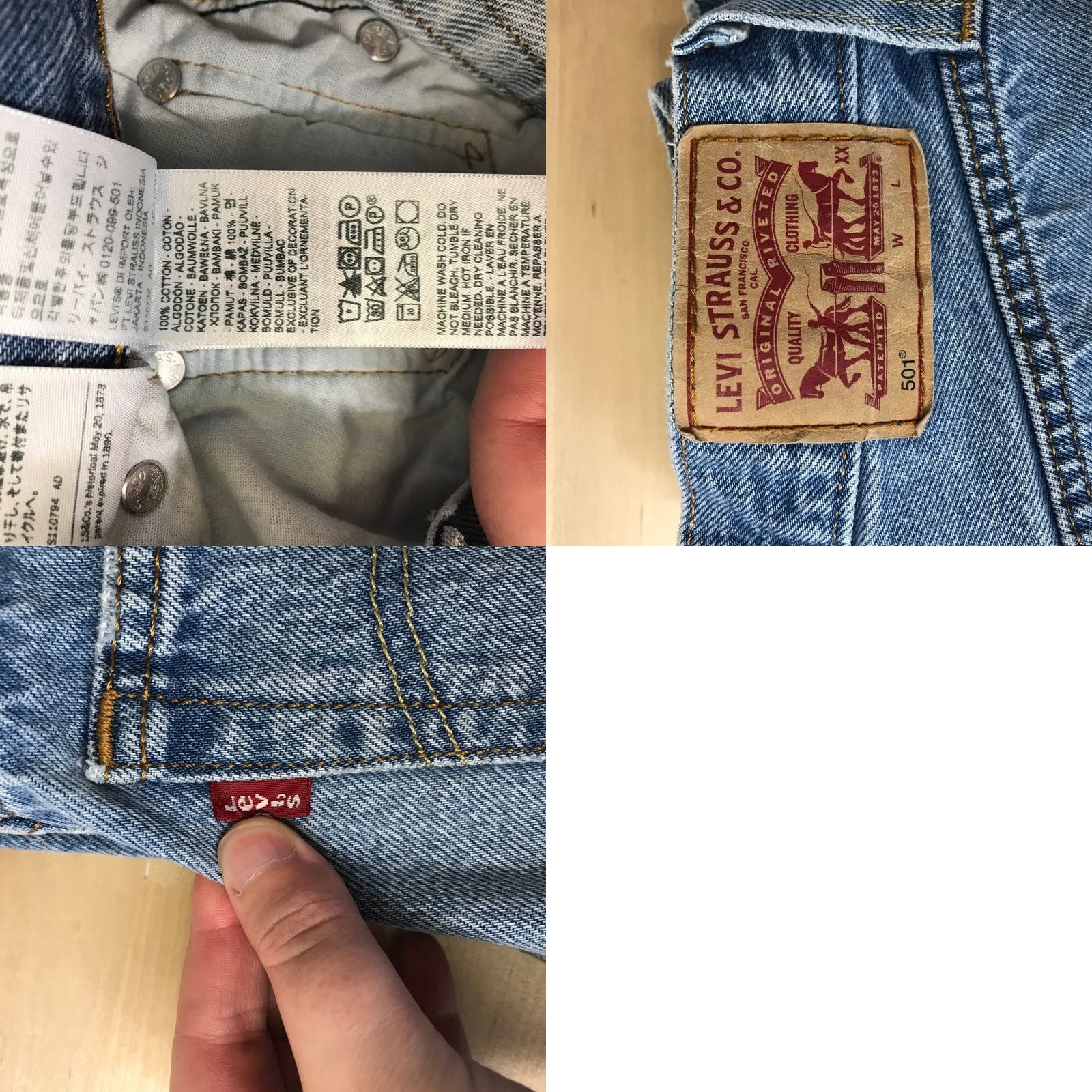 Levi's Levi'S 501 Original Fit Straight Leg Light Wash Blue Denim Jeans W24 L30 - Classic Size 40" / US 18 - 8 Thumbnail