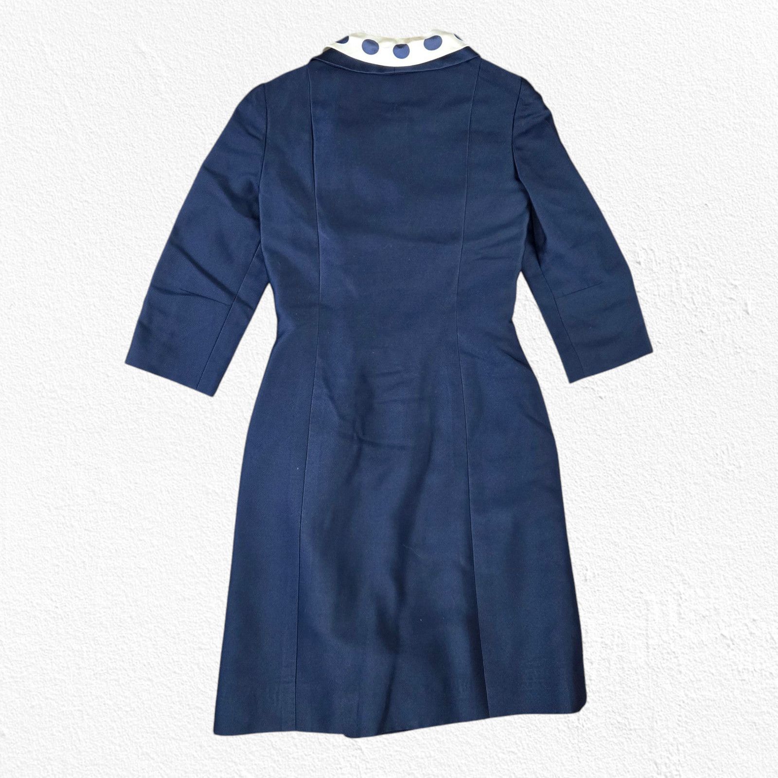Vintage 50s Navy Fit Flare Dress Small Size S / US 4 / IT 40 - 8 Thumbnail