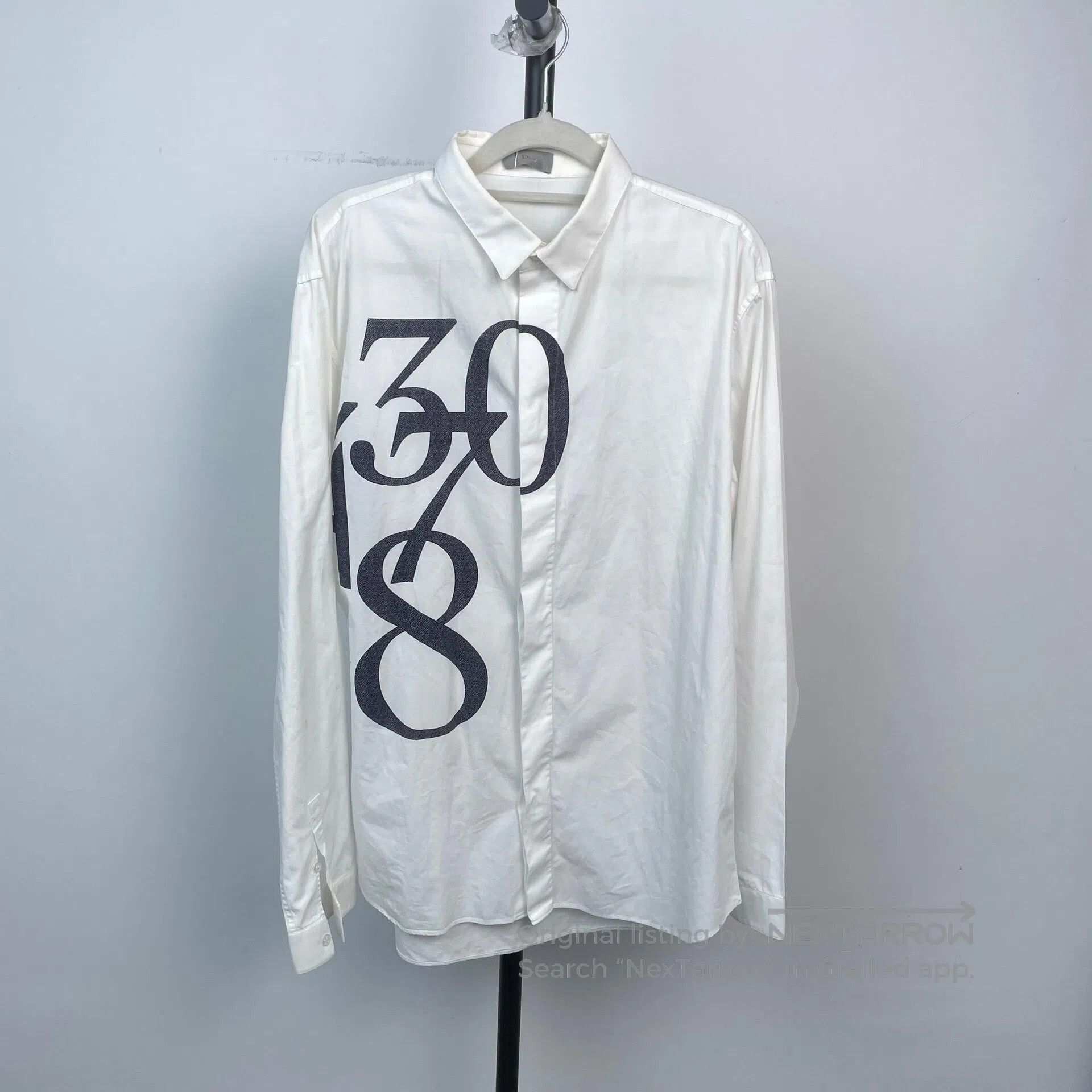 Dior Dior size 41 White Digital Print Limited Edition Collared Size US S / EU 44-46 / 1 - 1 Thumbnail